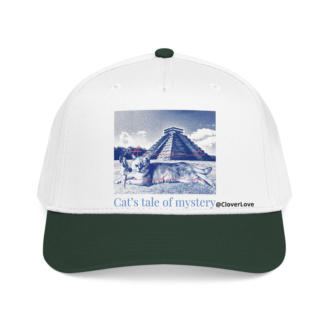 Mexico Travel Cat Hat - Chichen Itza Baseball Cap, Cat Lover Gift