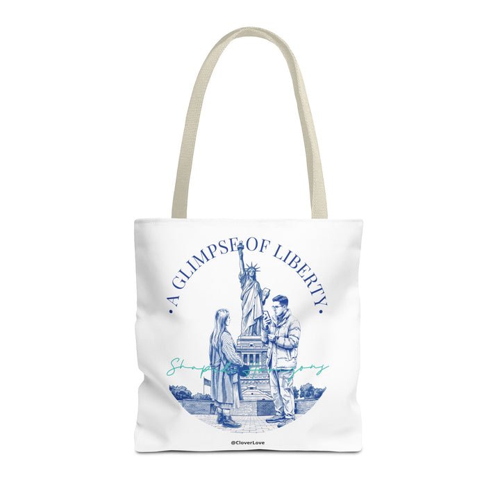 A Glimpse Of Liberty Travel Tote Bag | Statue of Liberty New York Canvas Tote Bag