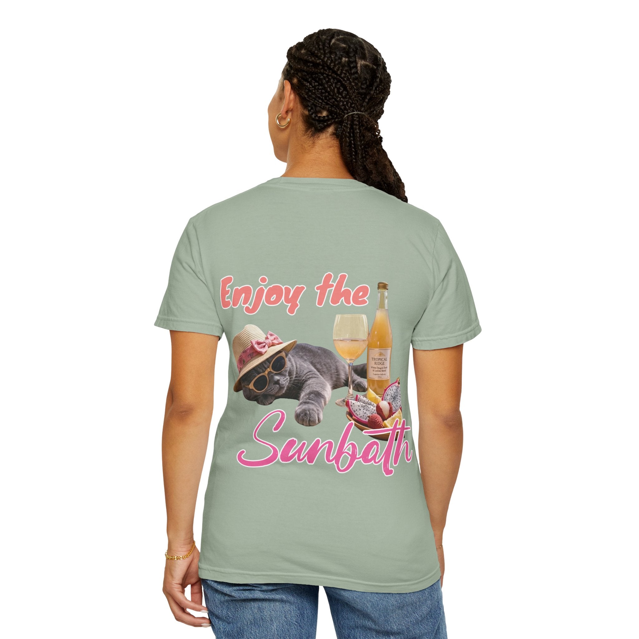 Custom Cat Vacation T-Shirt - Beach Sunbath Cat Lover Gift