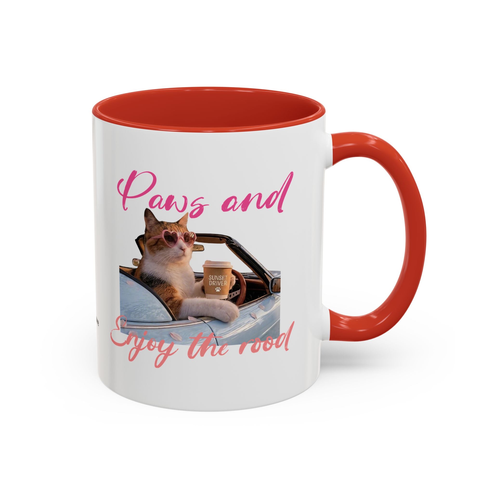 Road Trip Cat Mug | Personalized Summer Cat Coffee Cup With Custom Text