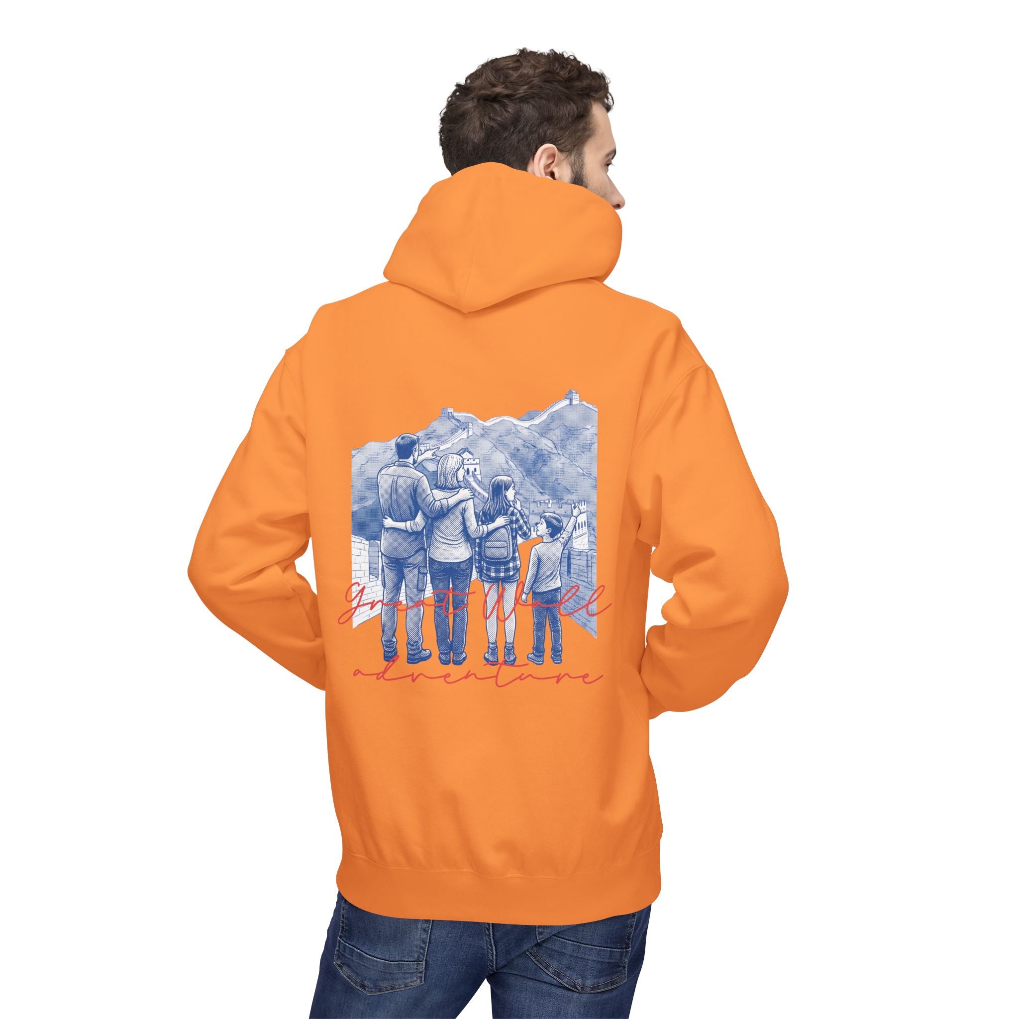 Great Wall Family Adventure Hoodie – Vintage Travel Landmark Graphic Pullover Sweatshirt