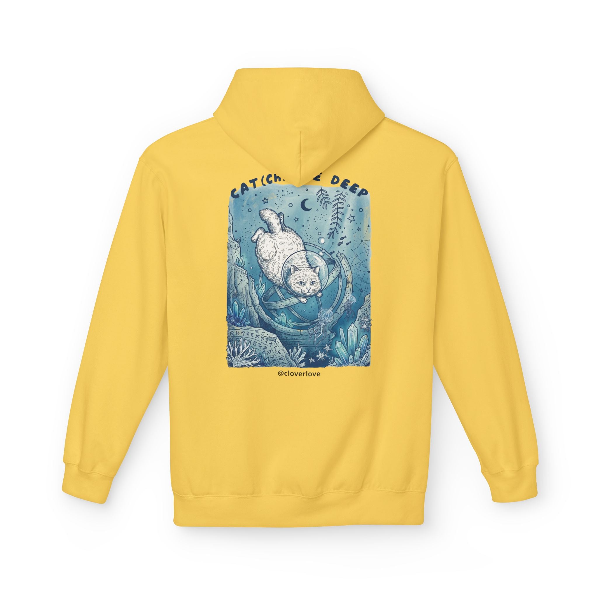 Katzen-Tiefseeabenteuer-Kapuzenpulli | Vintage Ozeanforscher Grafik-Sweatshirt