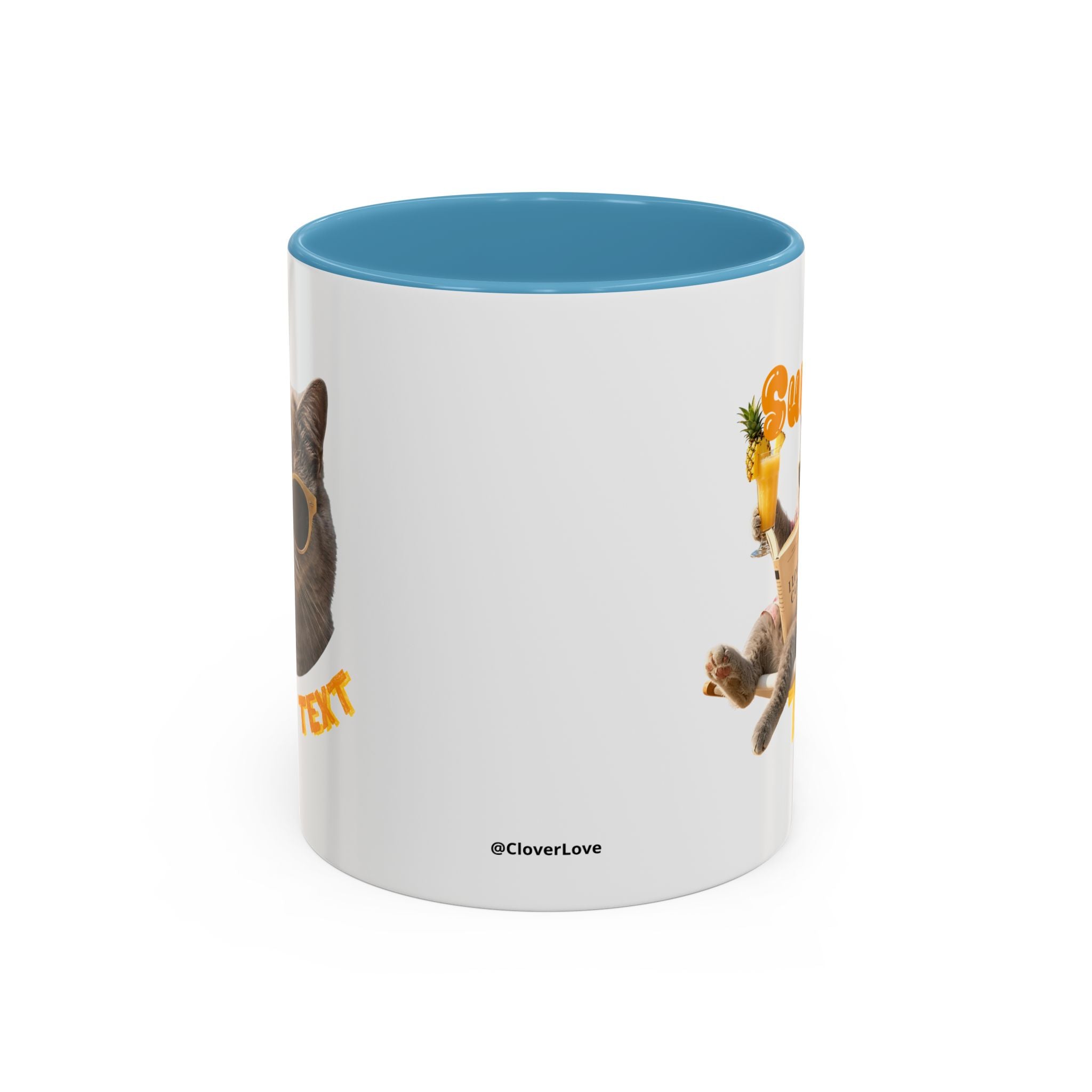 Lustige Katzen-Sommer-Tasse – Süße Strand-Kaffeetasse für Katzenliebhaber
