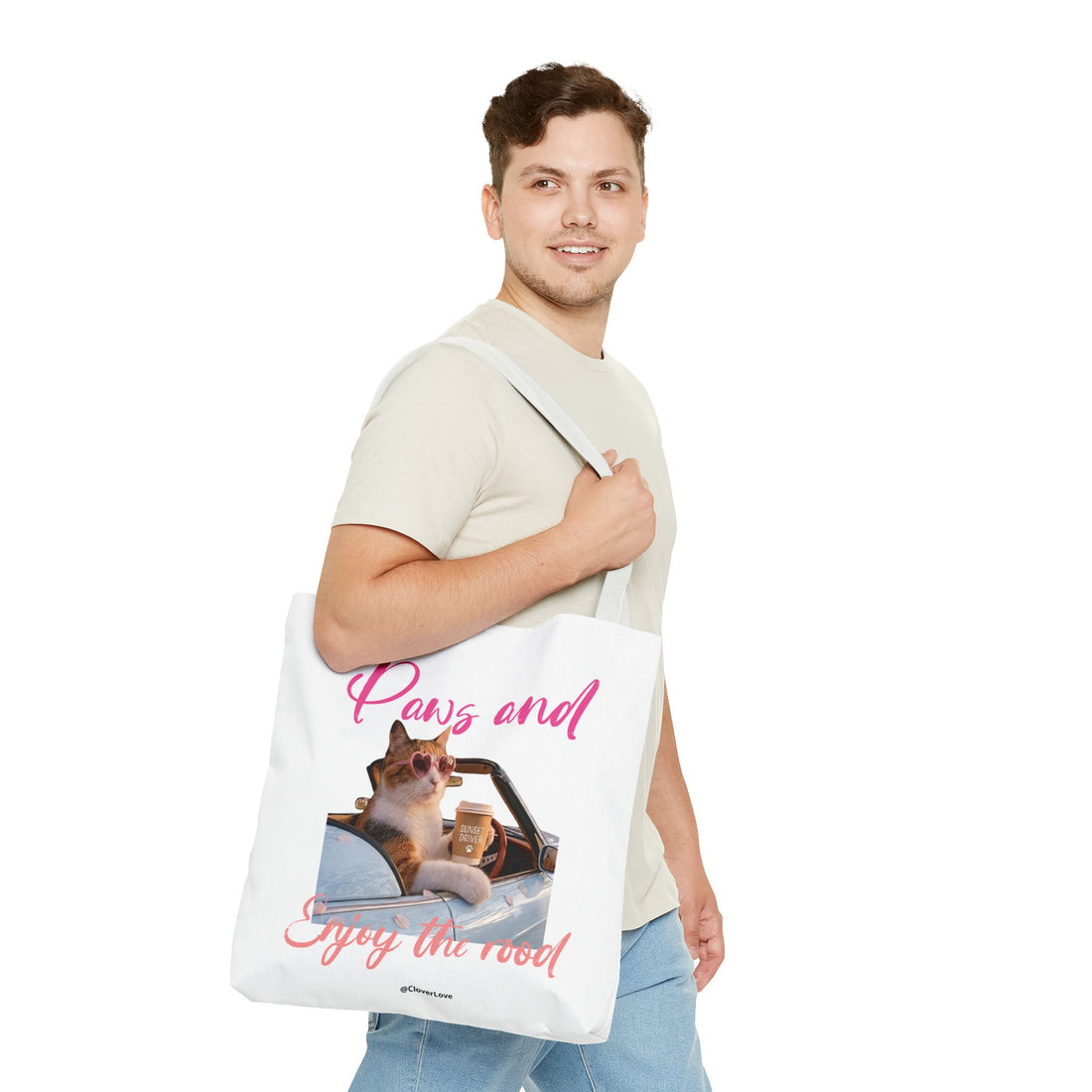 Cute Cat Tote Bag | Custom Cat Photo Personalized Canvas Bag