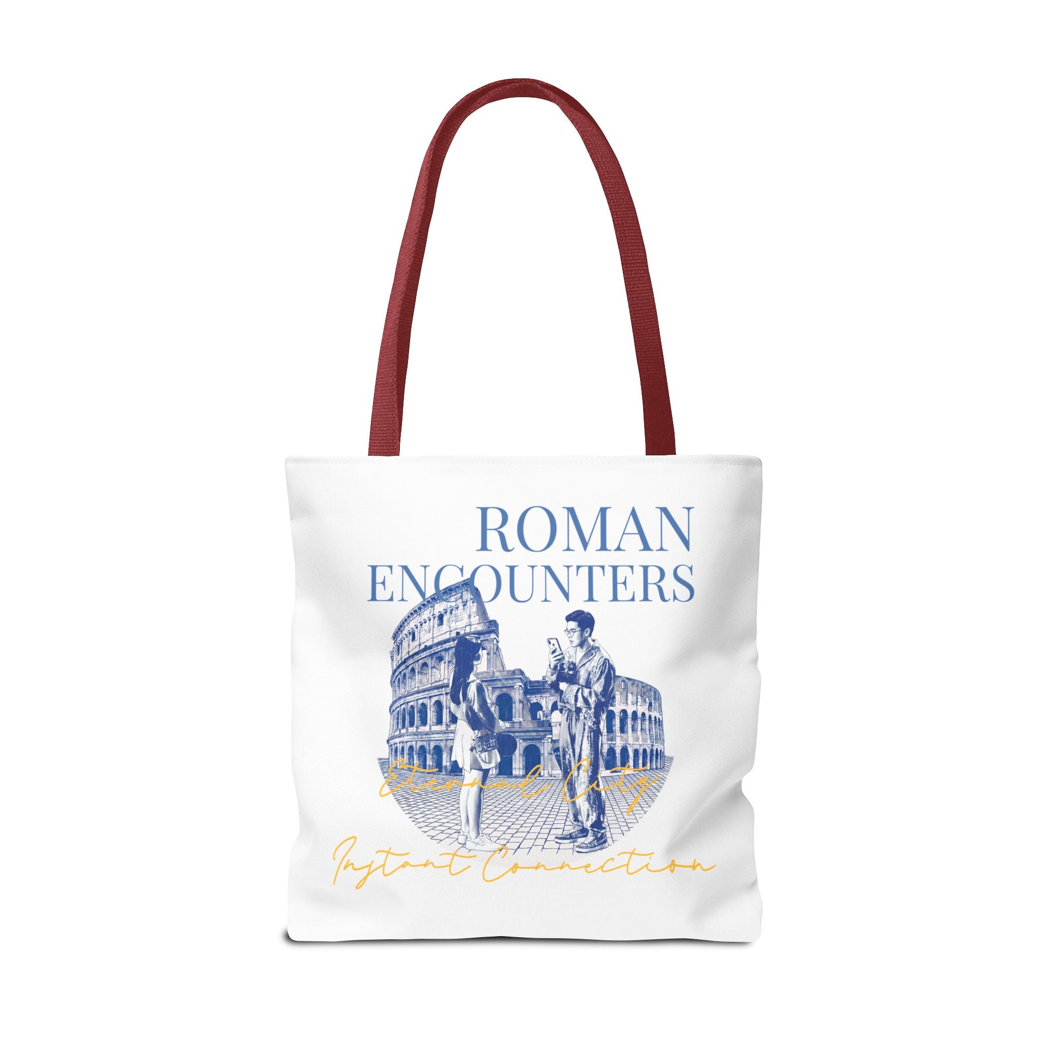 Roman Encounter Travel Tote Bag | Vintage Italy Rome Colosseum Canvas Tote Bag for Travel Lovers