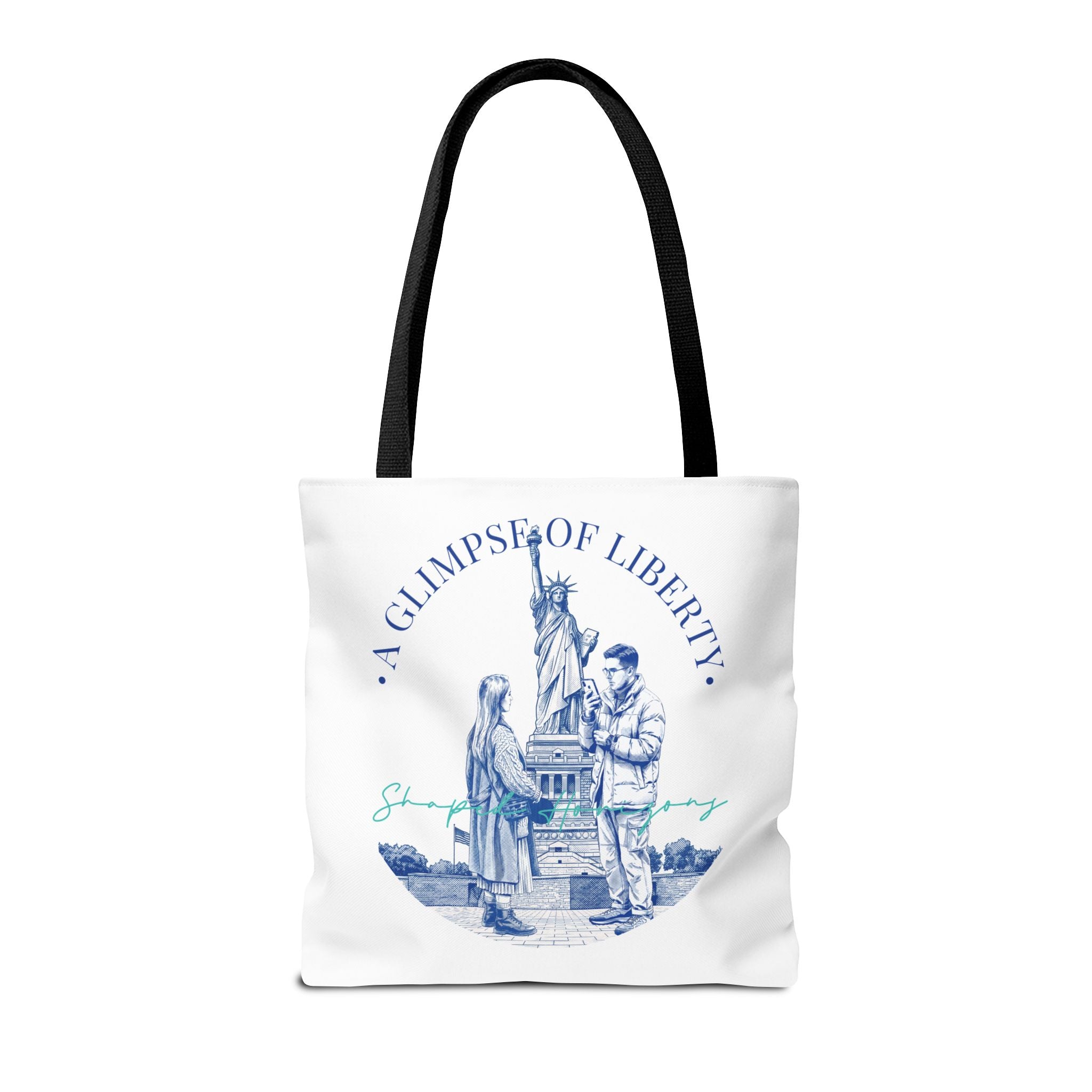 A Glimpse Of Liberty Travel Tote Bag | Statue of Liberty New York Canvas Tote Bag