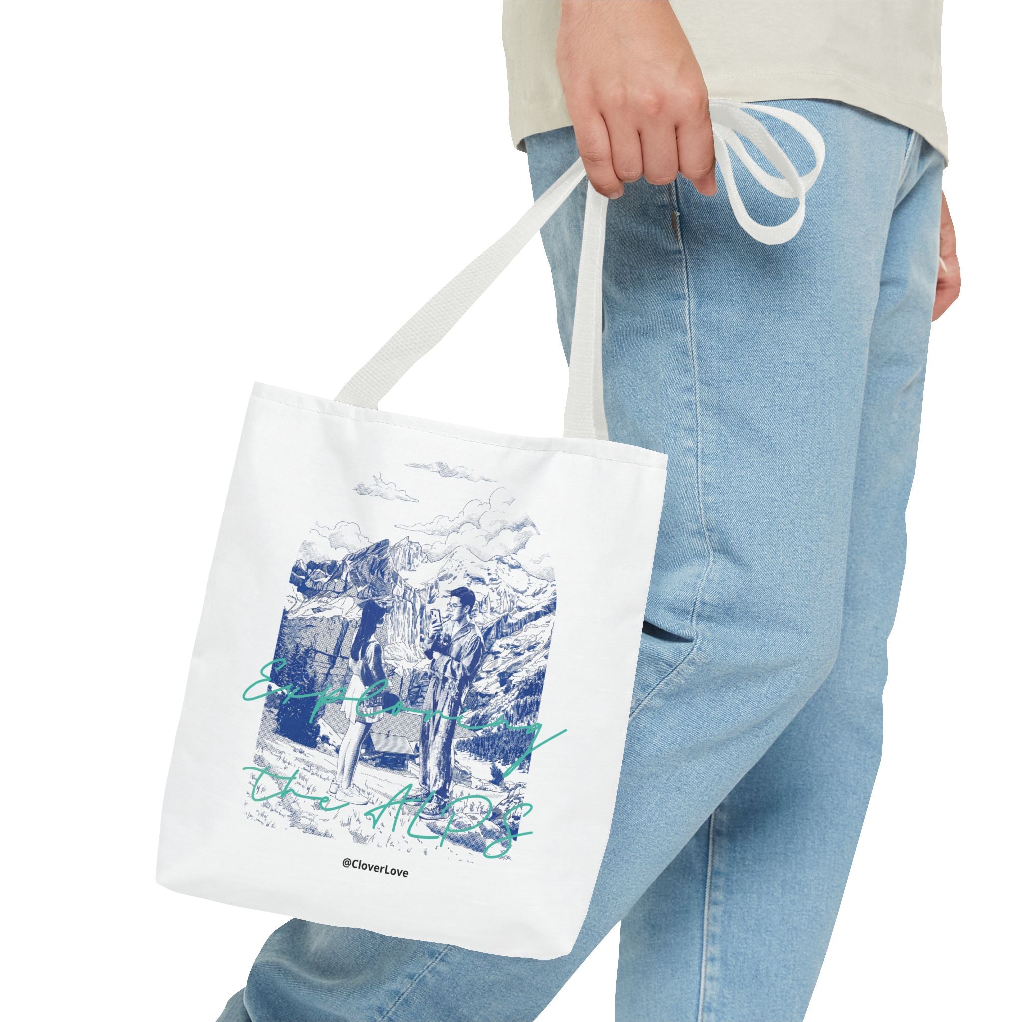 Travel Adventure Tote Bag | Vintage Mountain Explorer Canvas Bag