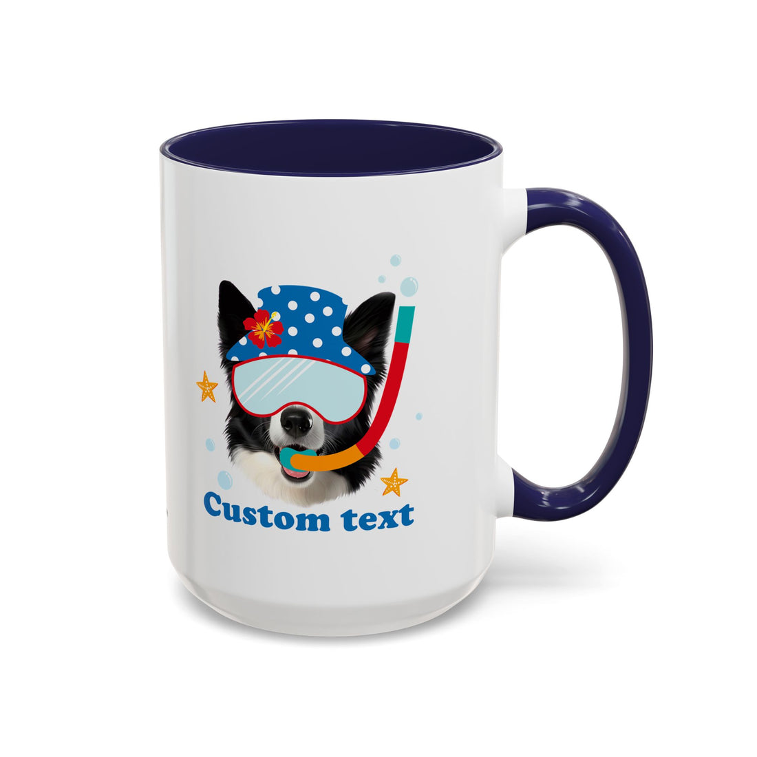 Sommer Tauchhund Tasse | Personalisierte Hundefoto Kaffeetasse mit individuellem Text