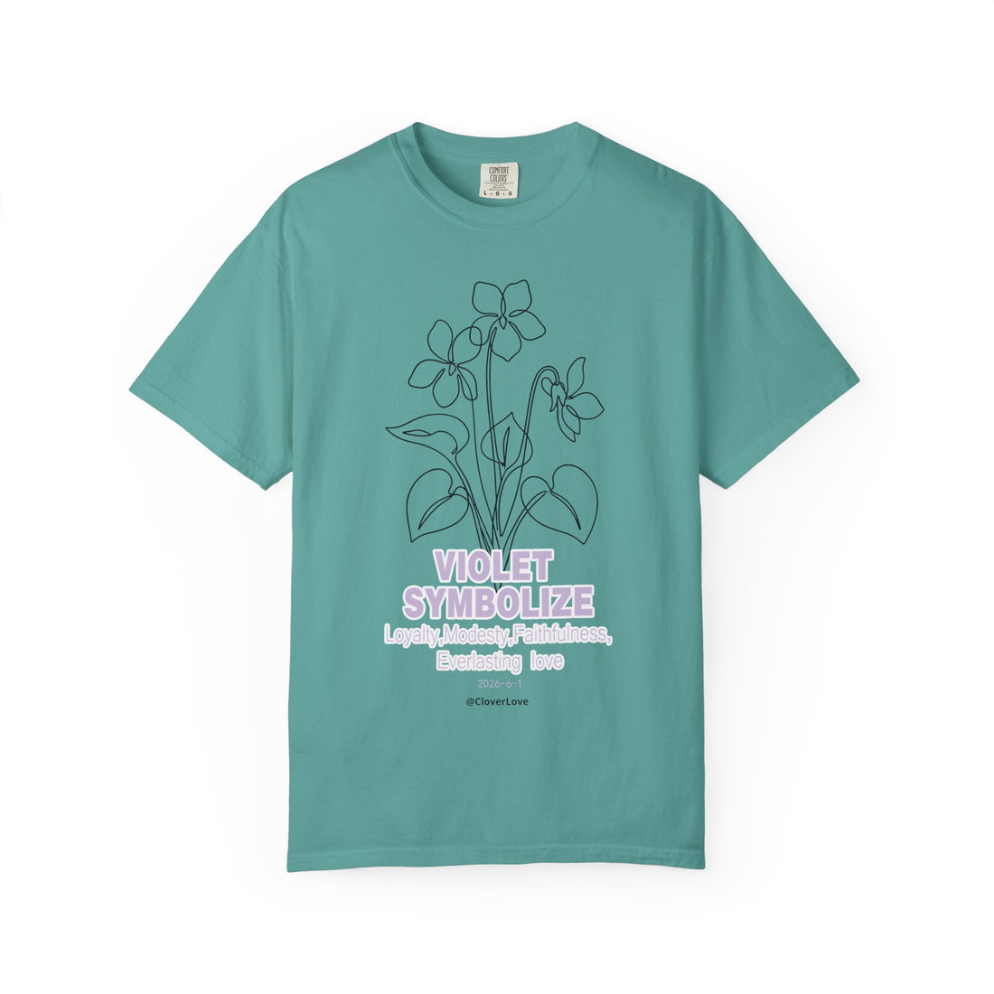 Violet Flower T-Shirt - Botanical Graphic Shirt for Flower Lovers