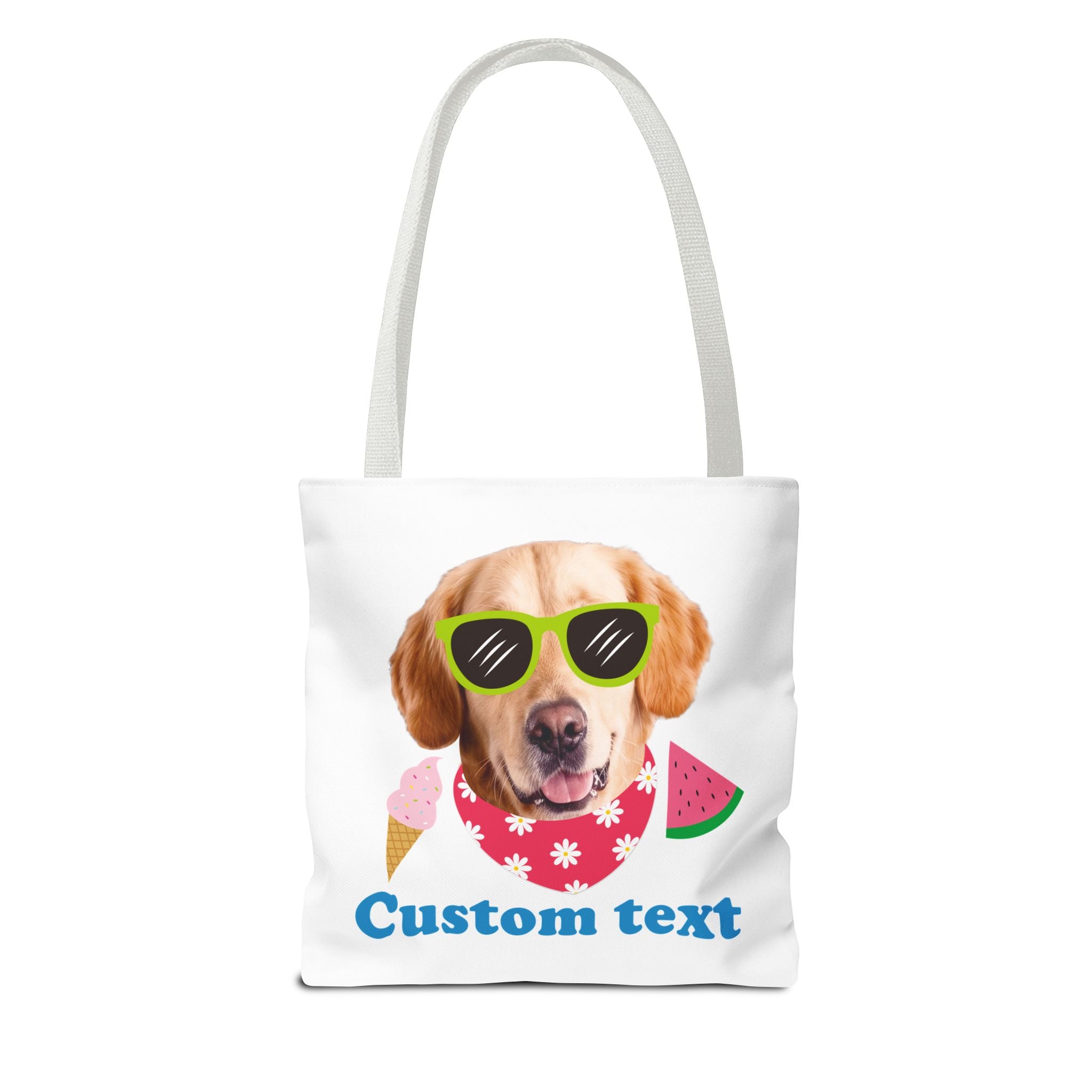 Funny Dog Tote Bag | Personalized Pet Photo Summer Canvas Bag