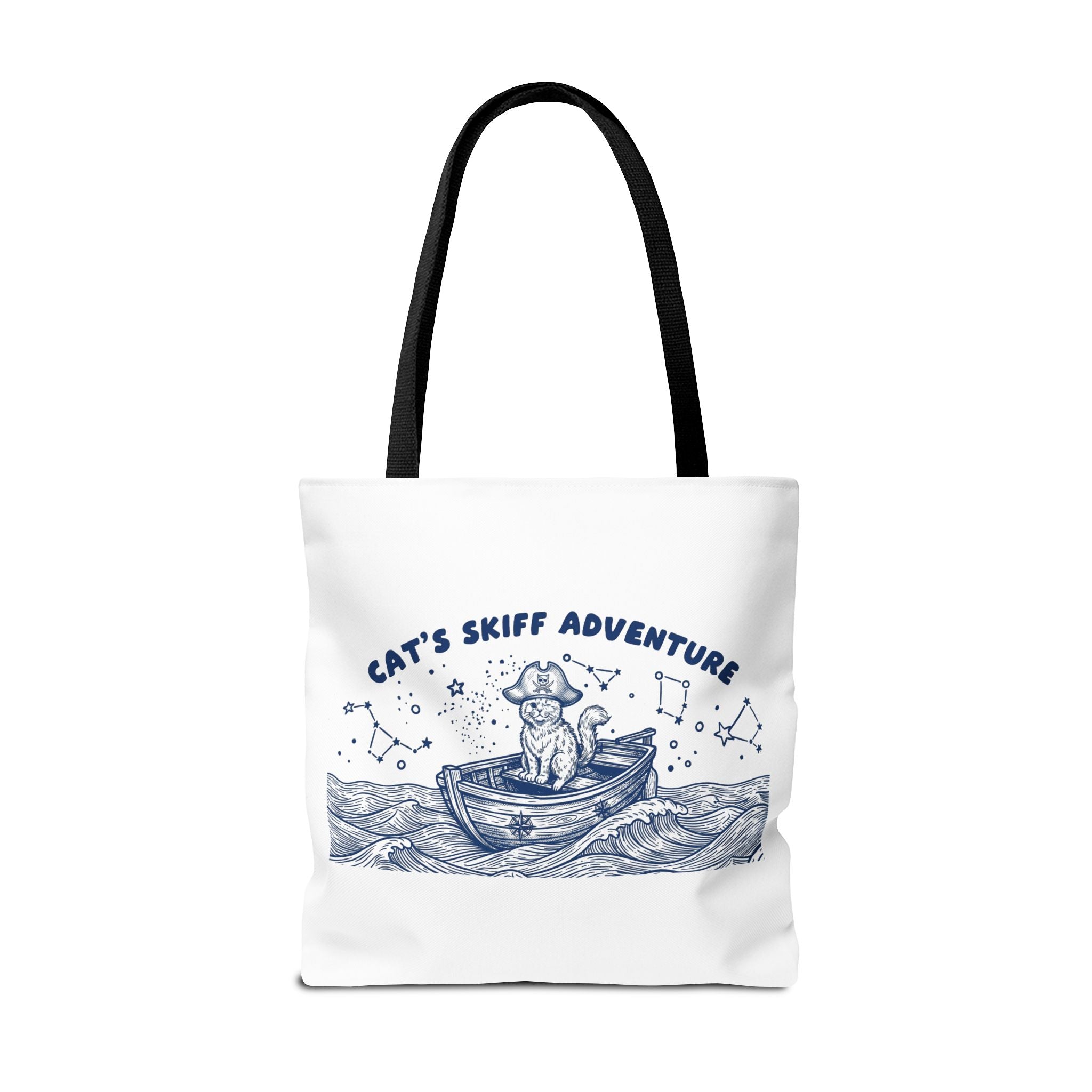 Cat's Skiff Adventure Tote Bag | Vintage Nautical Ocean Canvas Bag