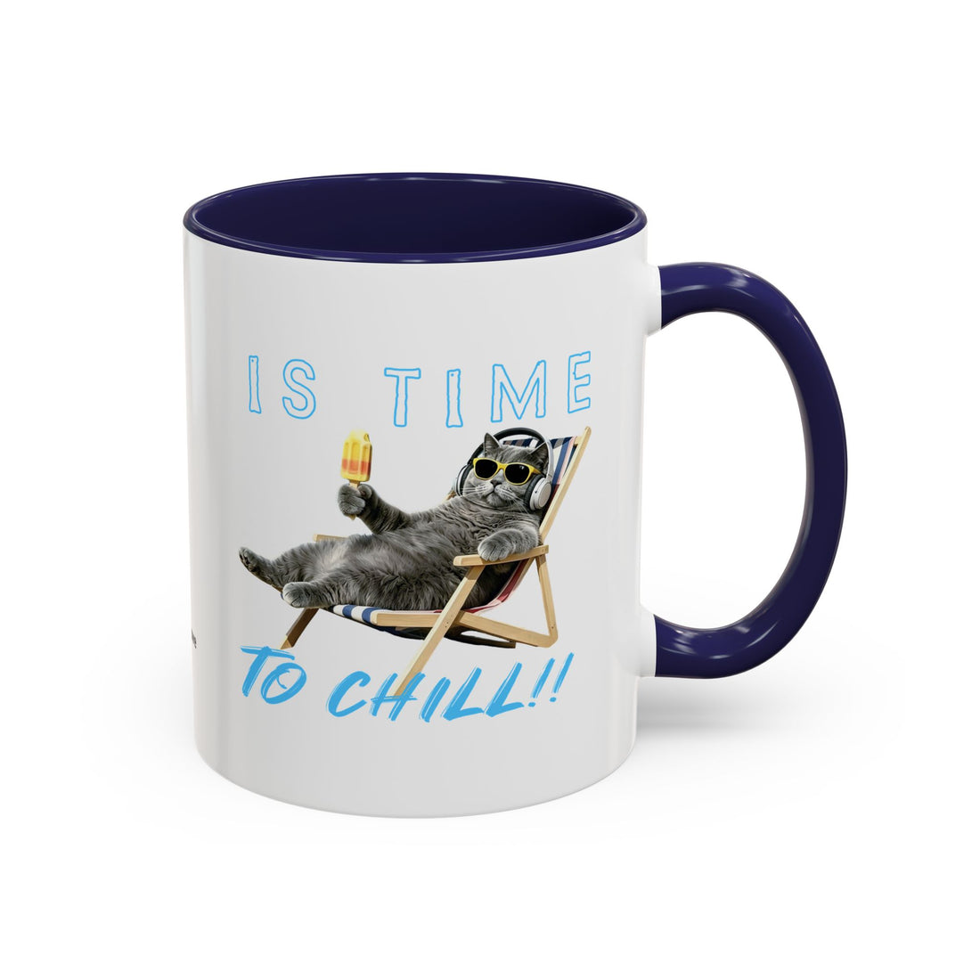 Chill Cat Summer Mug | Personalized Cat Photo Coffee Cup With Custom Text