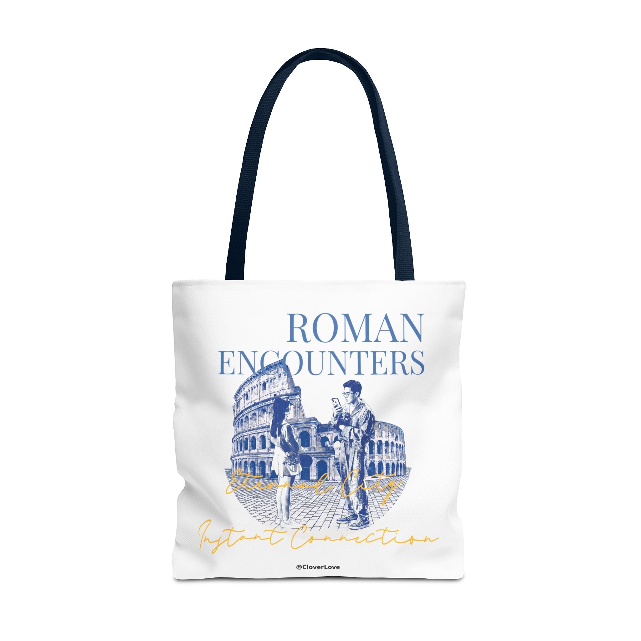 Roman Encounter Travel Tote Bag | Vintage Italy Rome Colosseum Canvas Tote Bag for Travel Lovers