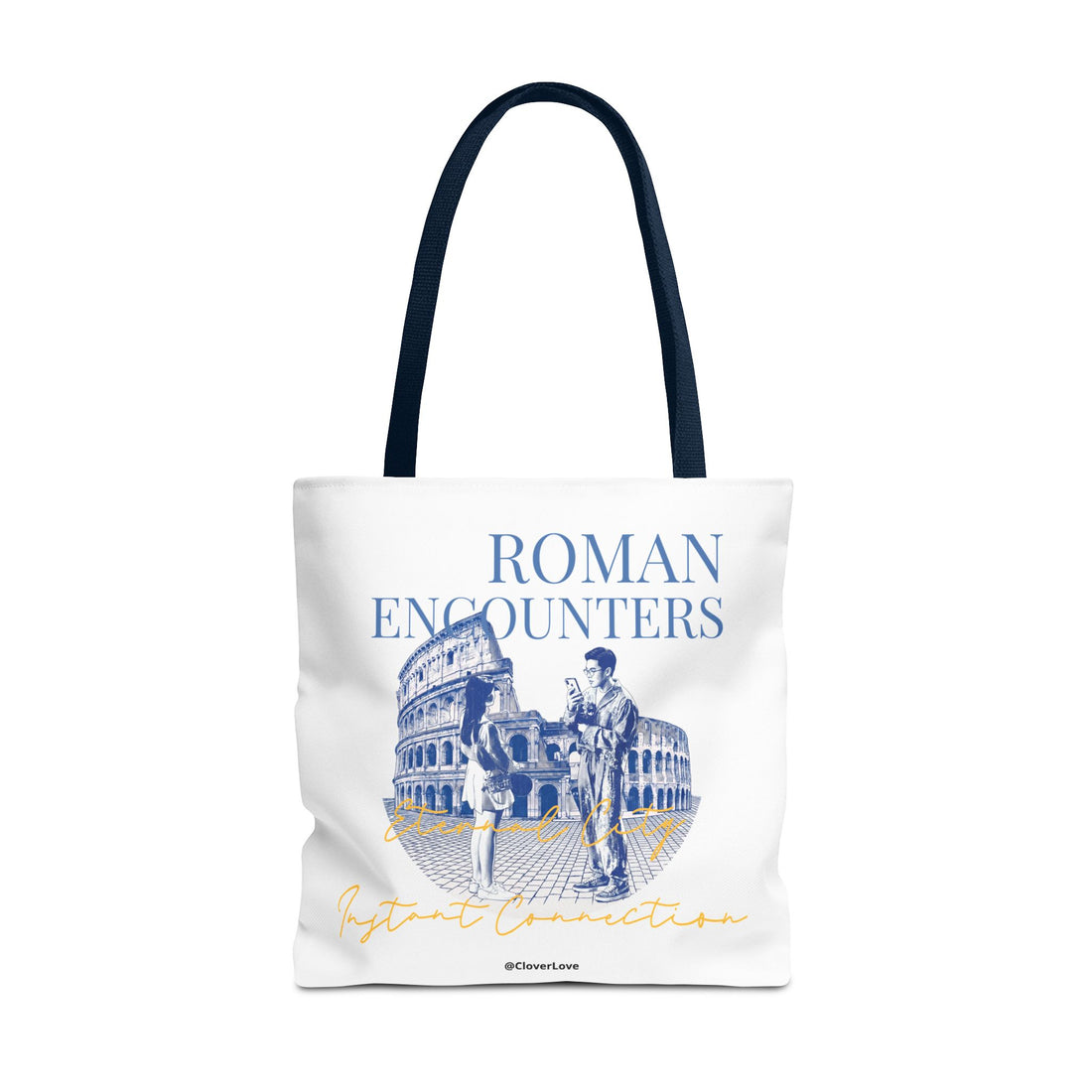 Roman Encounter Travel Tote Bag | Vintage Italy Rome Colosseum Canvas Tote Bag for Travel Lovers