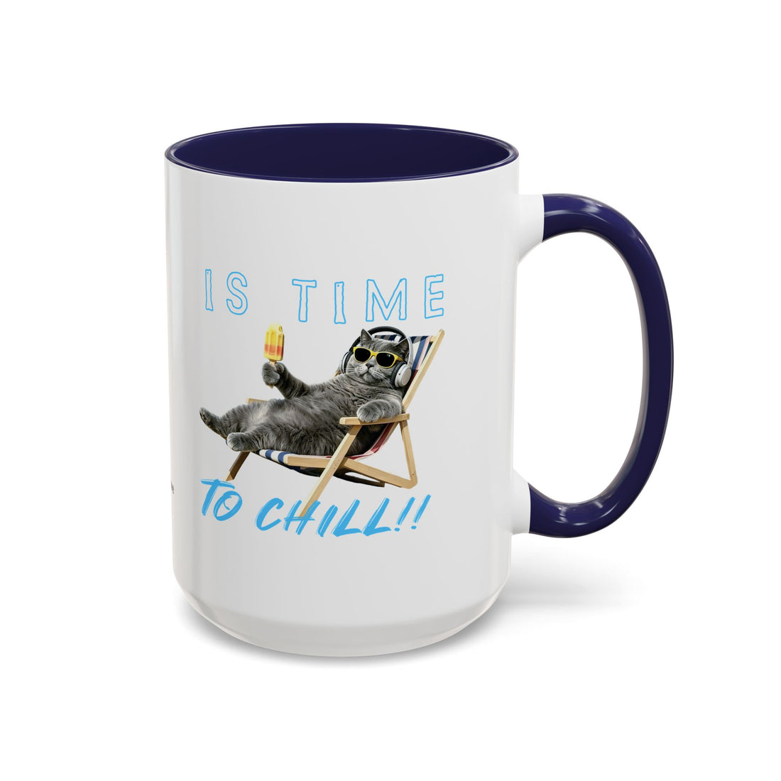 Chill Cat Summer Mug | Personalized Cat Photo Coffee Cup With Custom Text