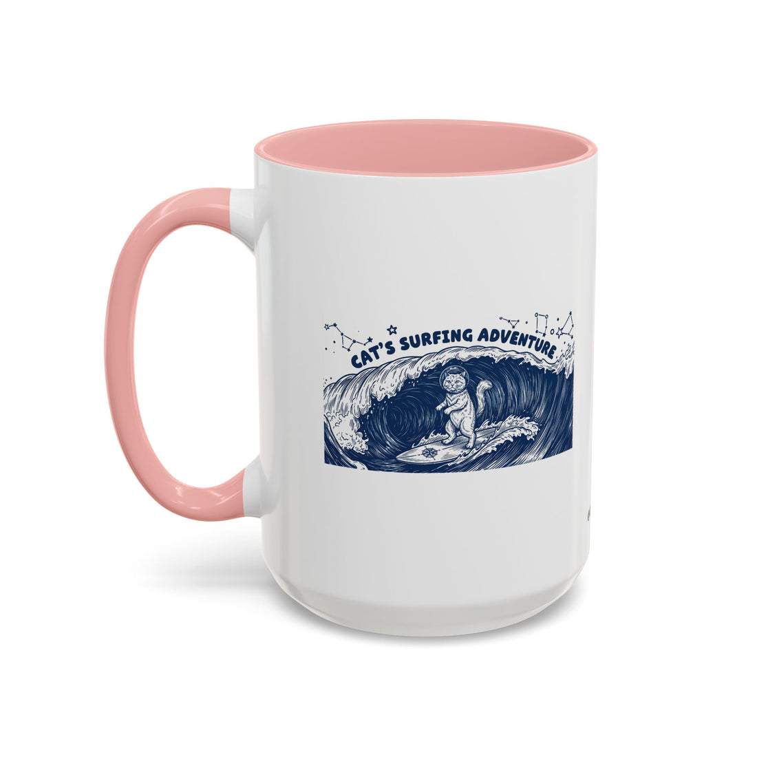 Cat's Surfing Adventure Ocean Wave Mug - Cute Cat Lover Coffee Cup