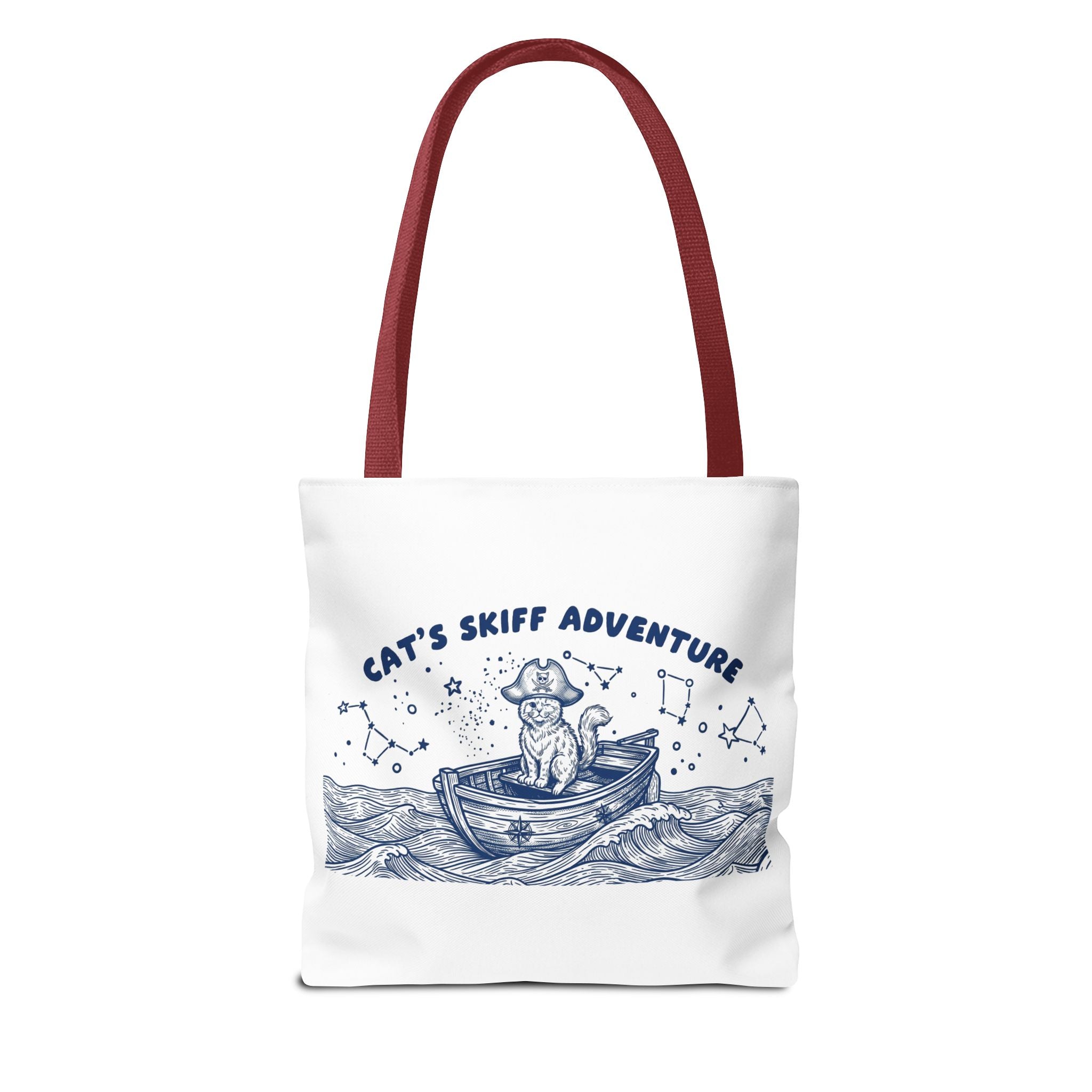 Cat's Skiff Adventure Tote Bag | Vintage Nautical Ocean Canvas Bag