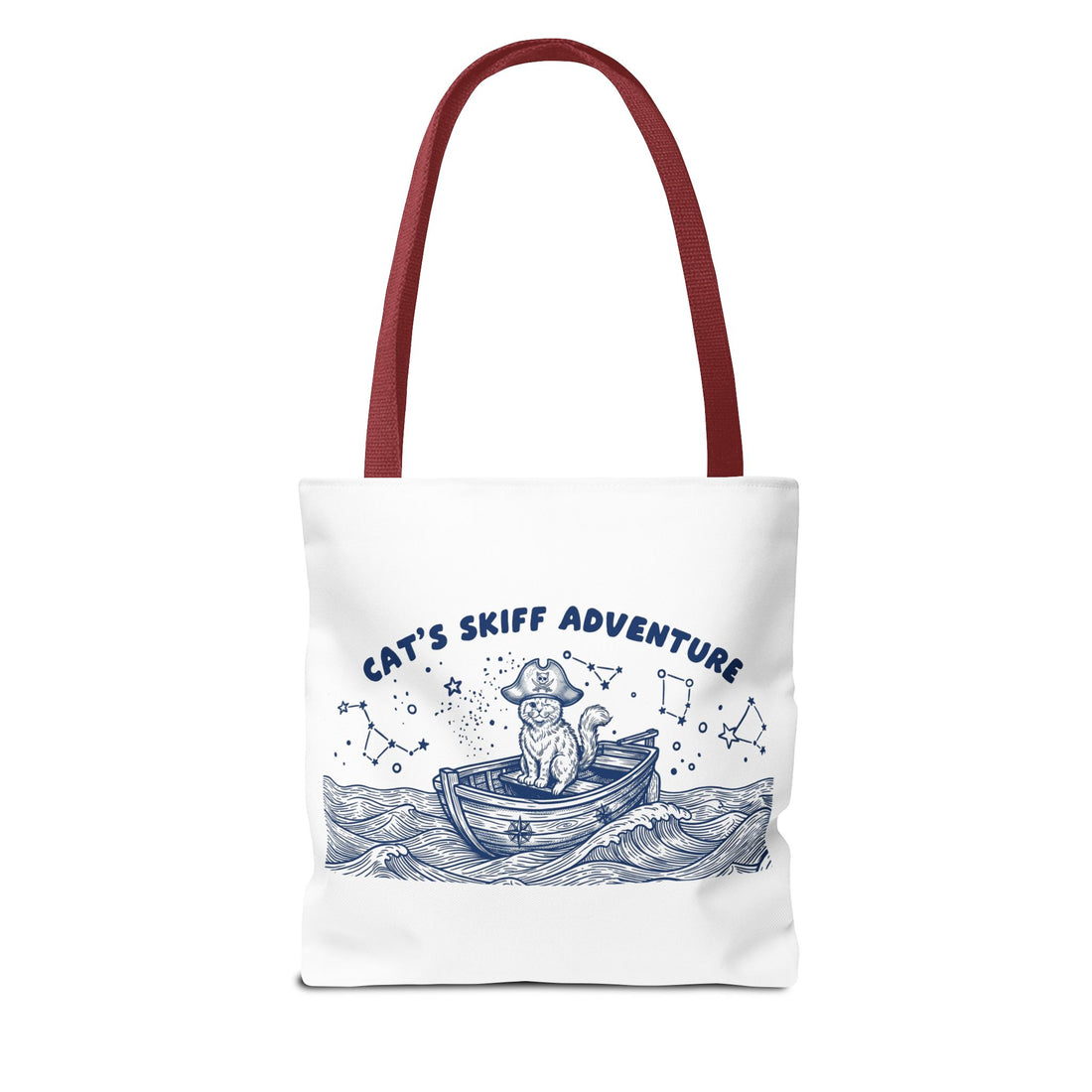 Cat's Skiff Adventure Tote Bag | Vintage Nautical Ocean Canvas Bag