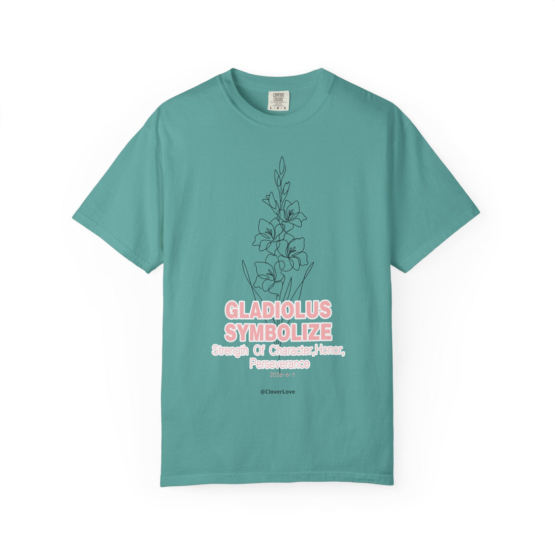 Gladiolus Flower T-Shirt - Inspirational Botanical Graphic Shirt for Flower Lovers