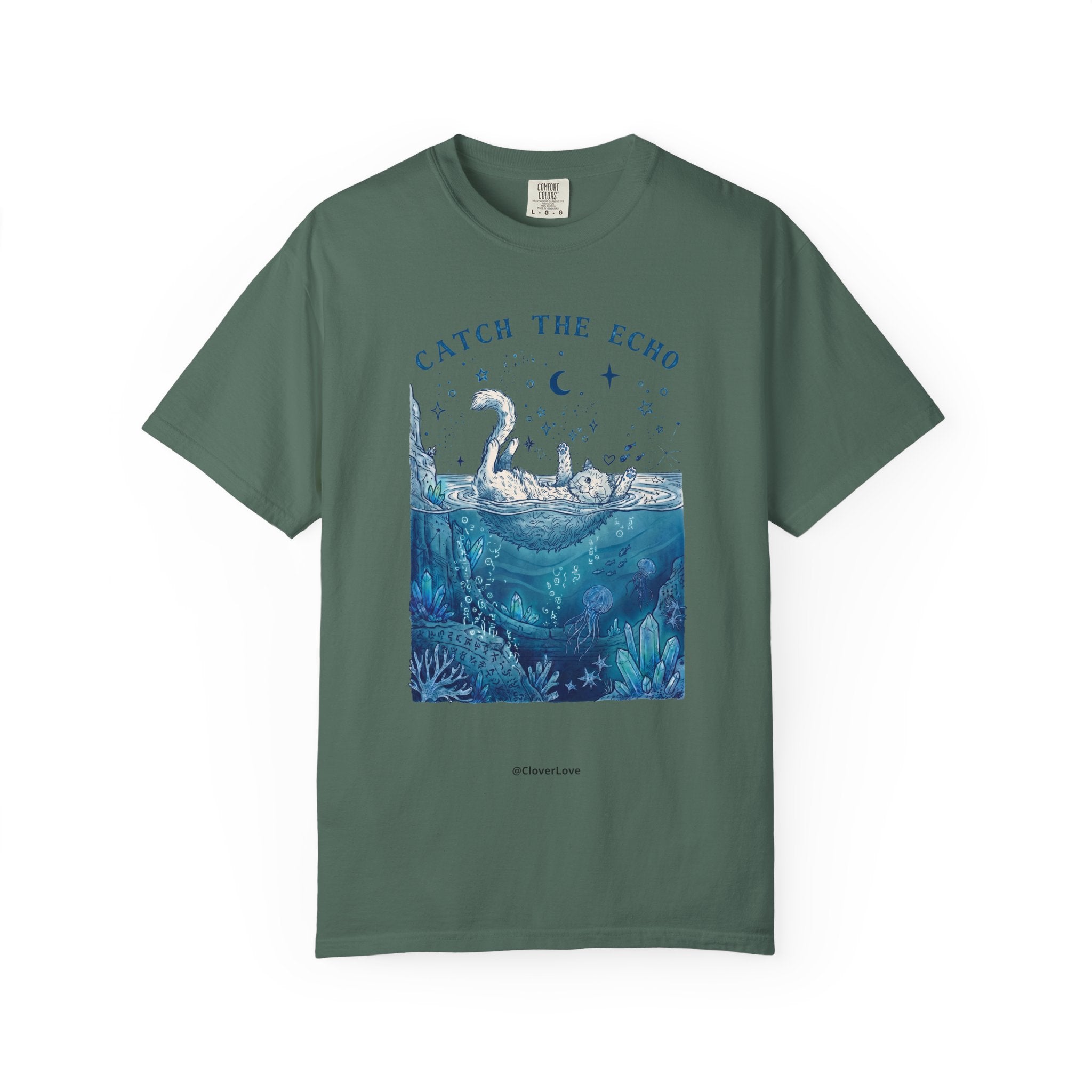 Catch The Echo Cat T-Shirt - Vintage Fantasy Animal Shirt for Cat Lovers