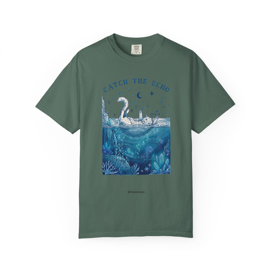 Catch The Echo Cat T-Shirt - Vintage Fantasy Animal Shirt for Cat Lovers