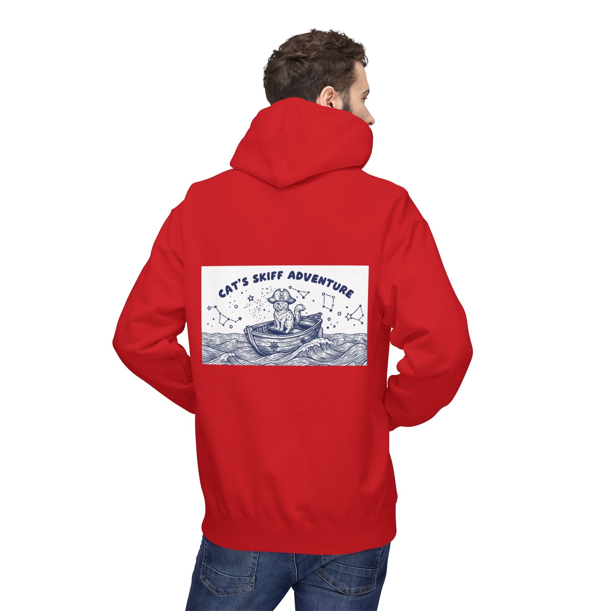 Cat's Skiff Adventure Hoodie | Vintage Ocean Nautical Graphic Sweatshirt