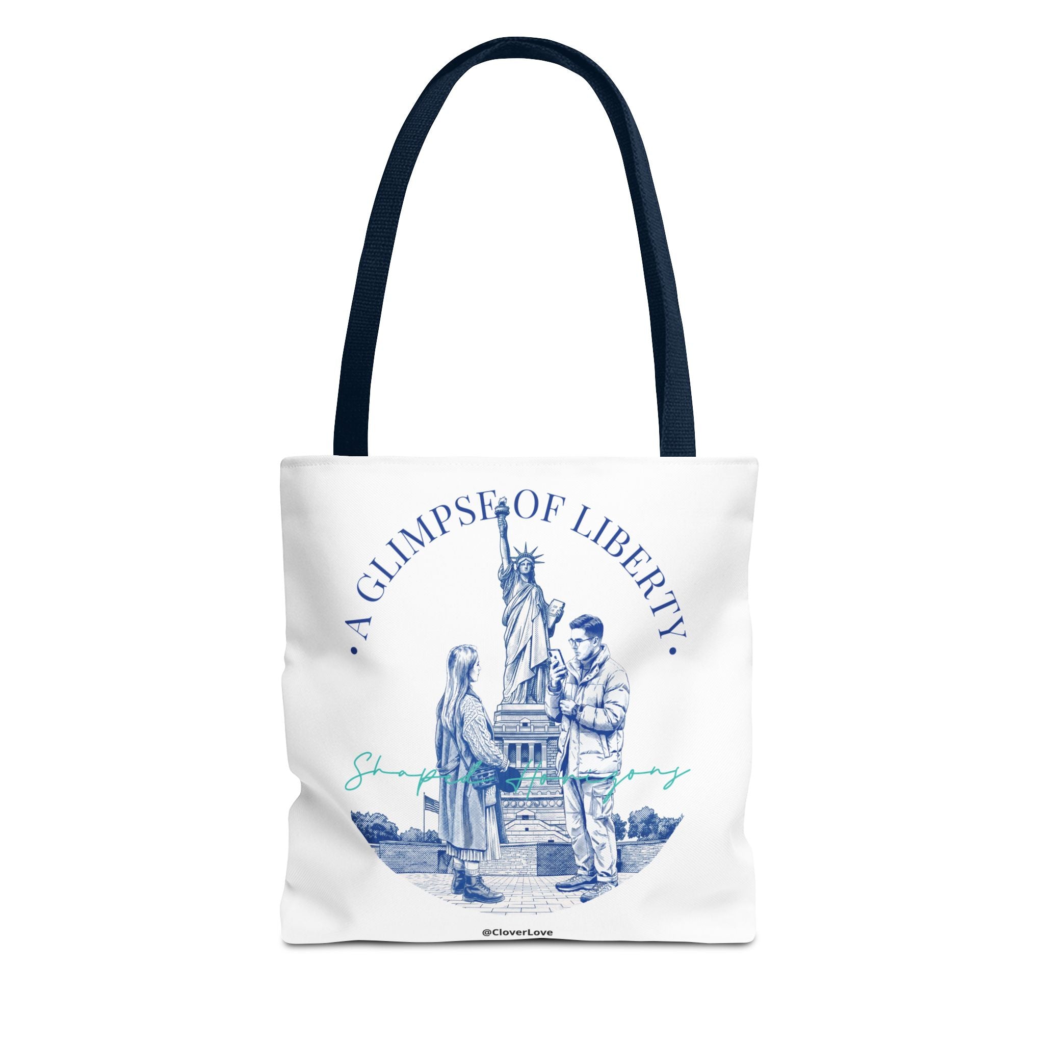 A Glimpse Of Liberty Travel Tote Bag | Statue of Liberty New York Canvas Tote Bag