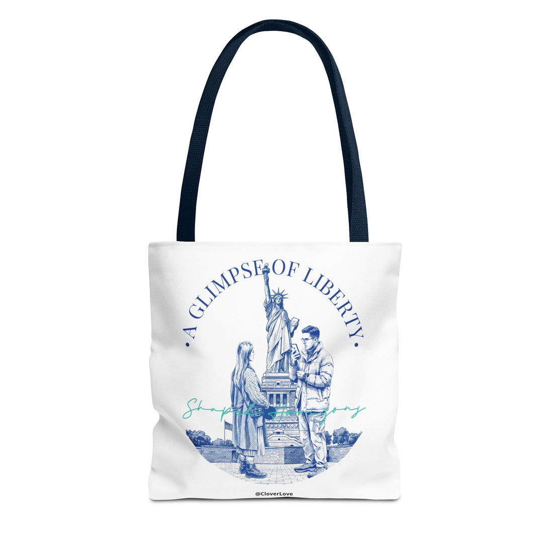 A Glimpse Of Liberty Travel Tote Bag | Statue of Liberty New York Canvas Tote Bag