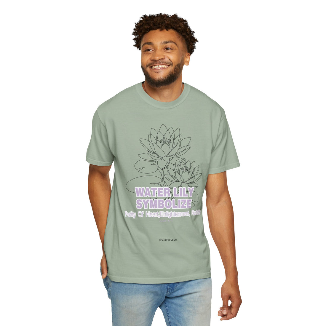 Water Lily Flower T-Shirt - Botanical Graphic Shirt for Flower Lovers