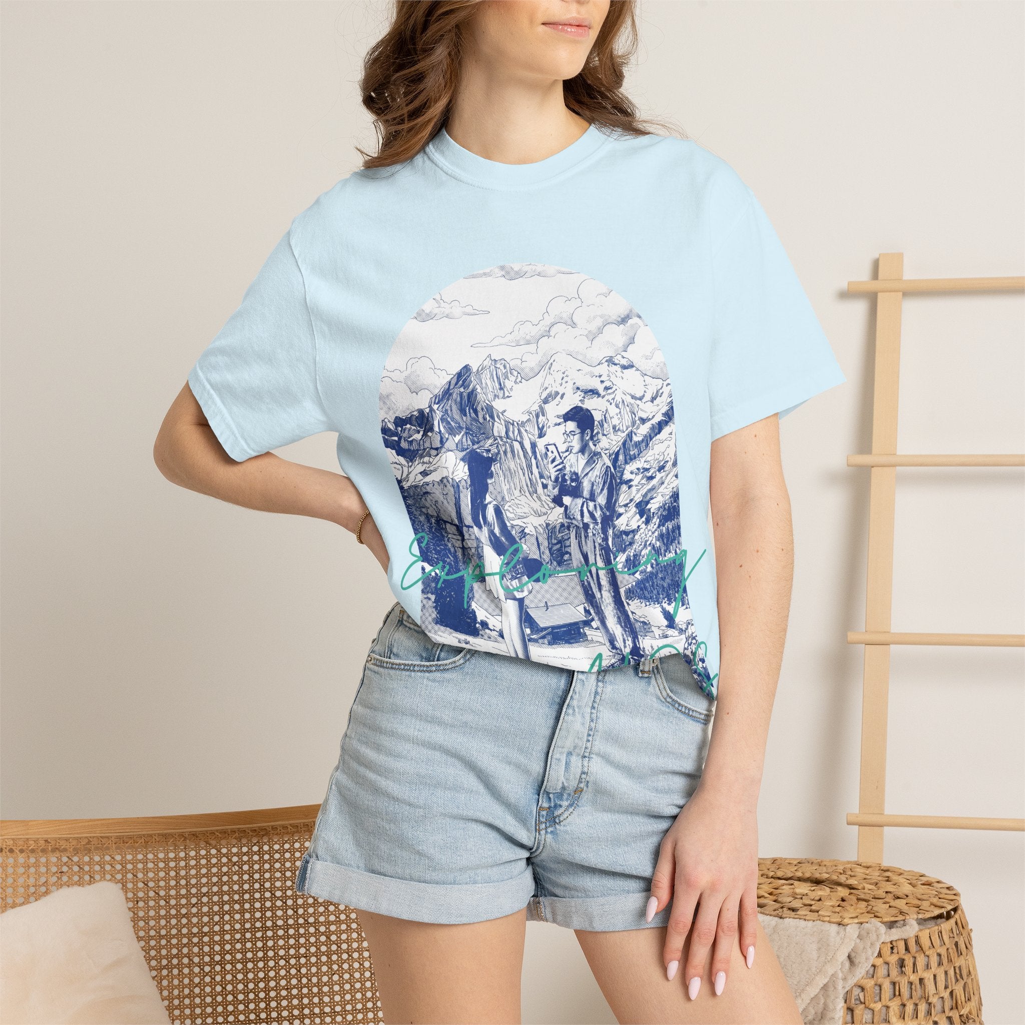 Custom Travel Landmark T-Shirt - Vintage Mountain Adventure Tee, Unique Travel Gift