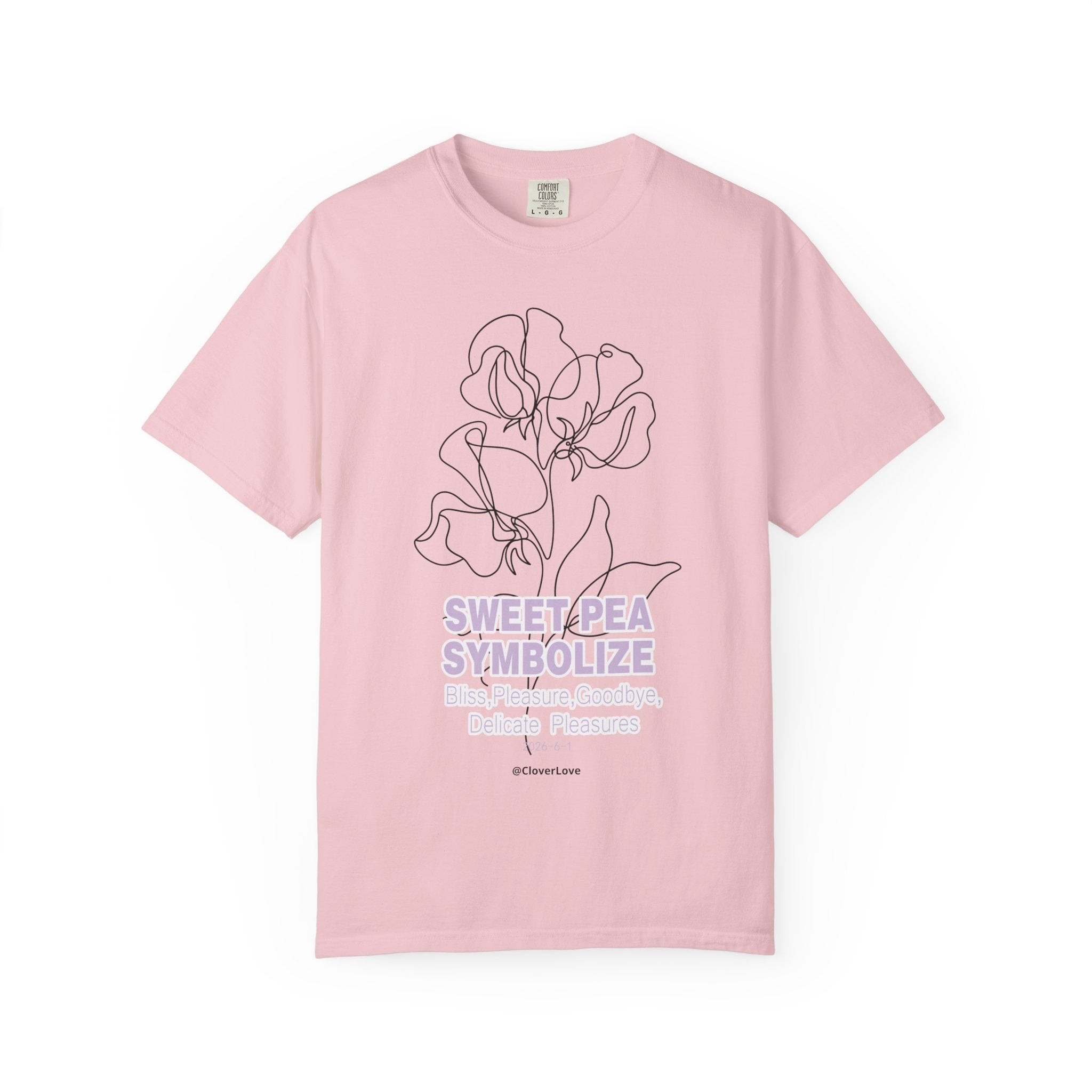 Sweet Pea Flower T-Shirt - Botanical Graphic Shirt for Flower Lovers