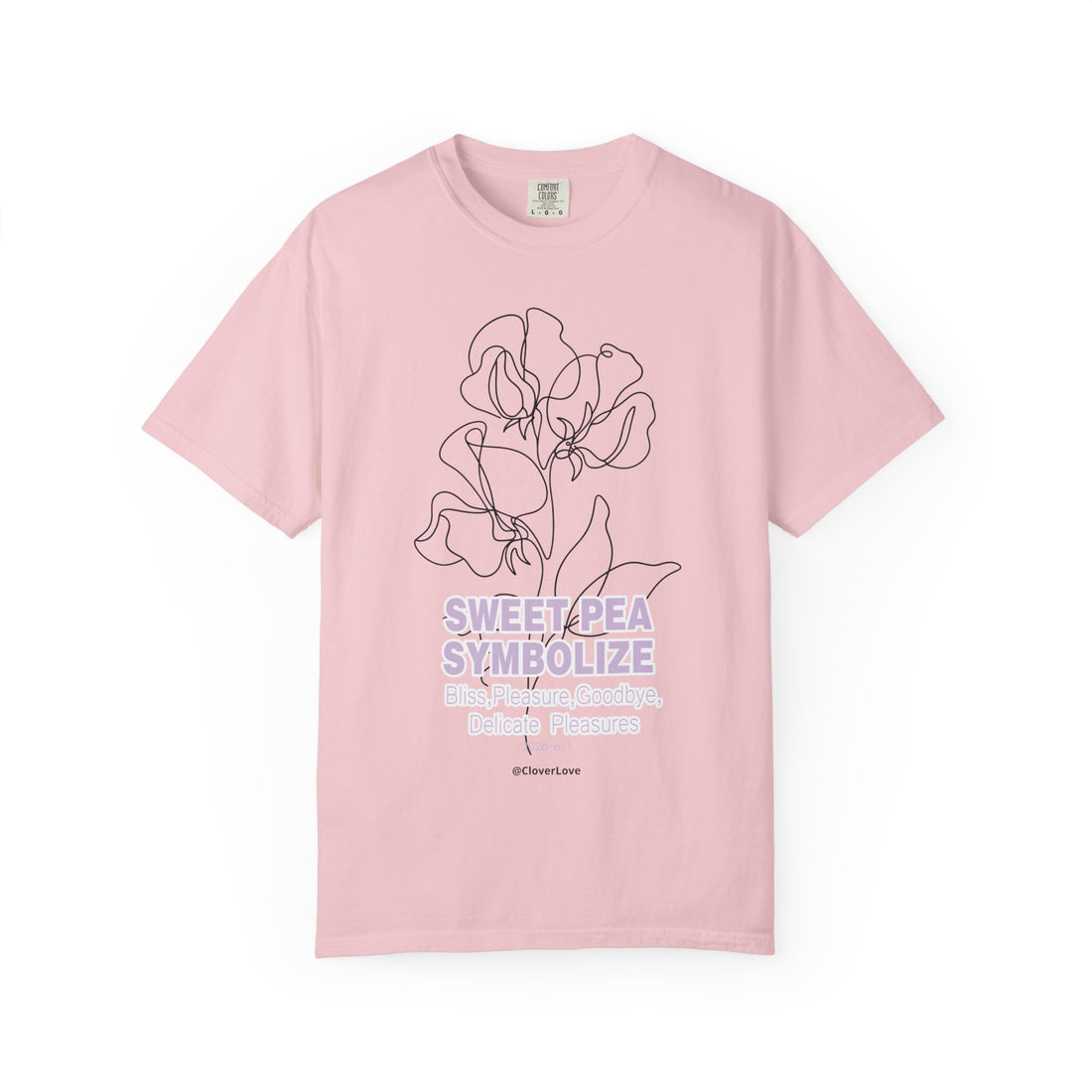 Sweet Pea Flower T-Shirt - Botanical Graphic Shirt for Flower Lovers