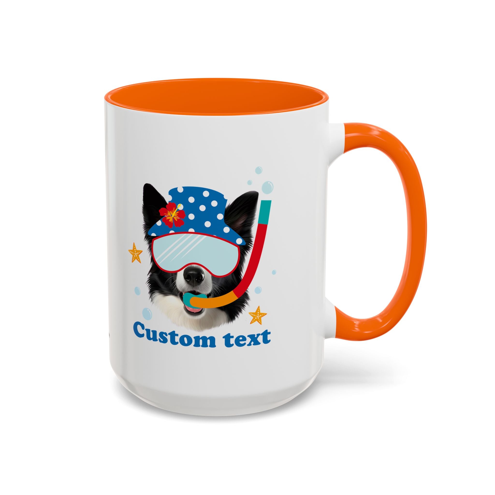 Sommer Tauchhund Tasse | Personalisierte Hundefoto Kaffeetasse mit individuellem Text