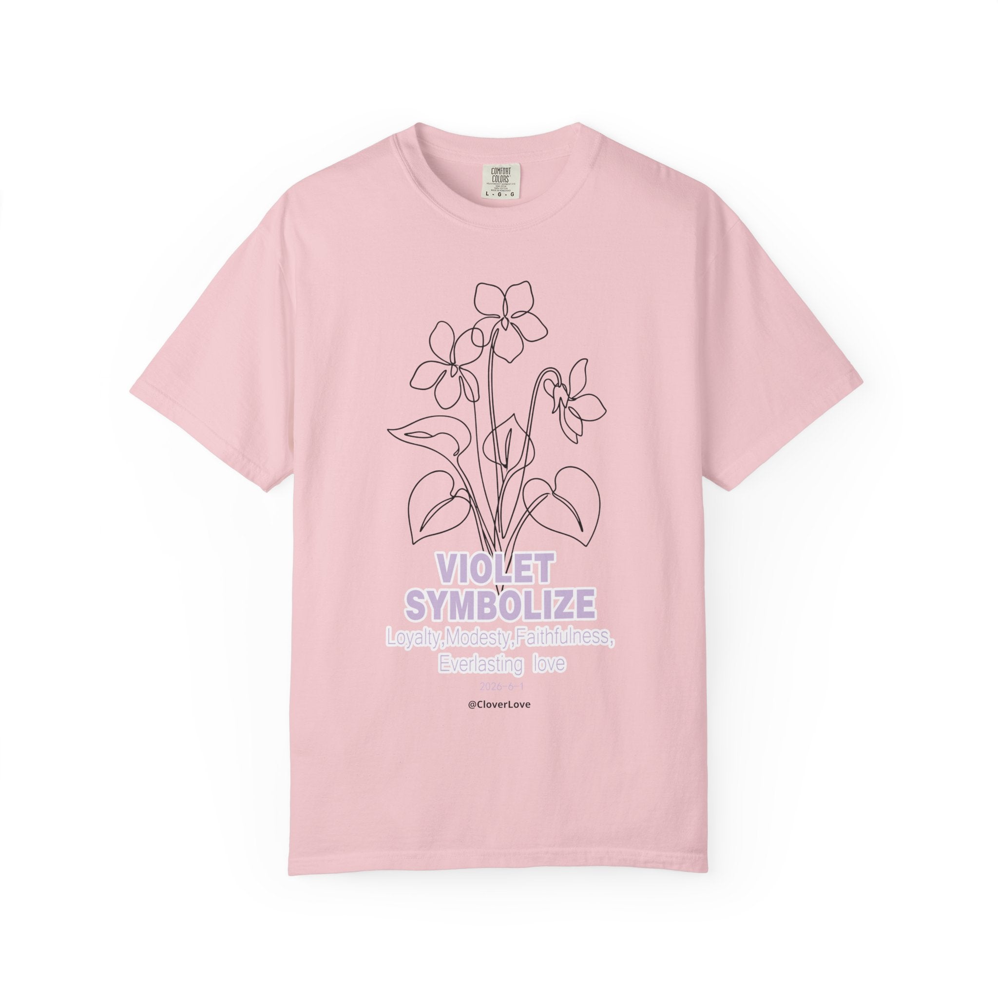 Violet Flower T-Shirt - Botanical Graphic Shirt for Flower Lovers