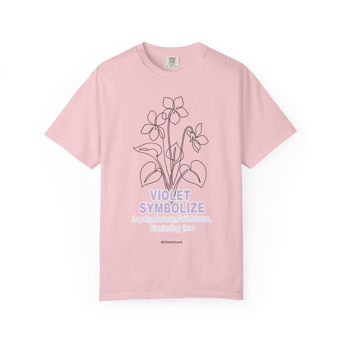 Violet Flower T-Shirt - Botanical Graphic Shirt for Flower Lovers