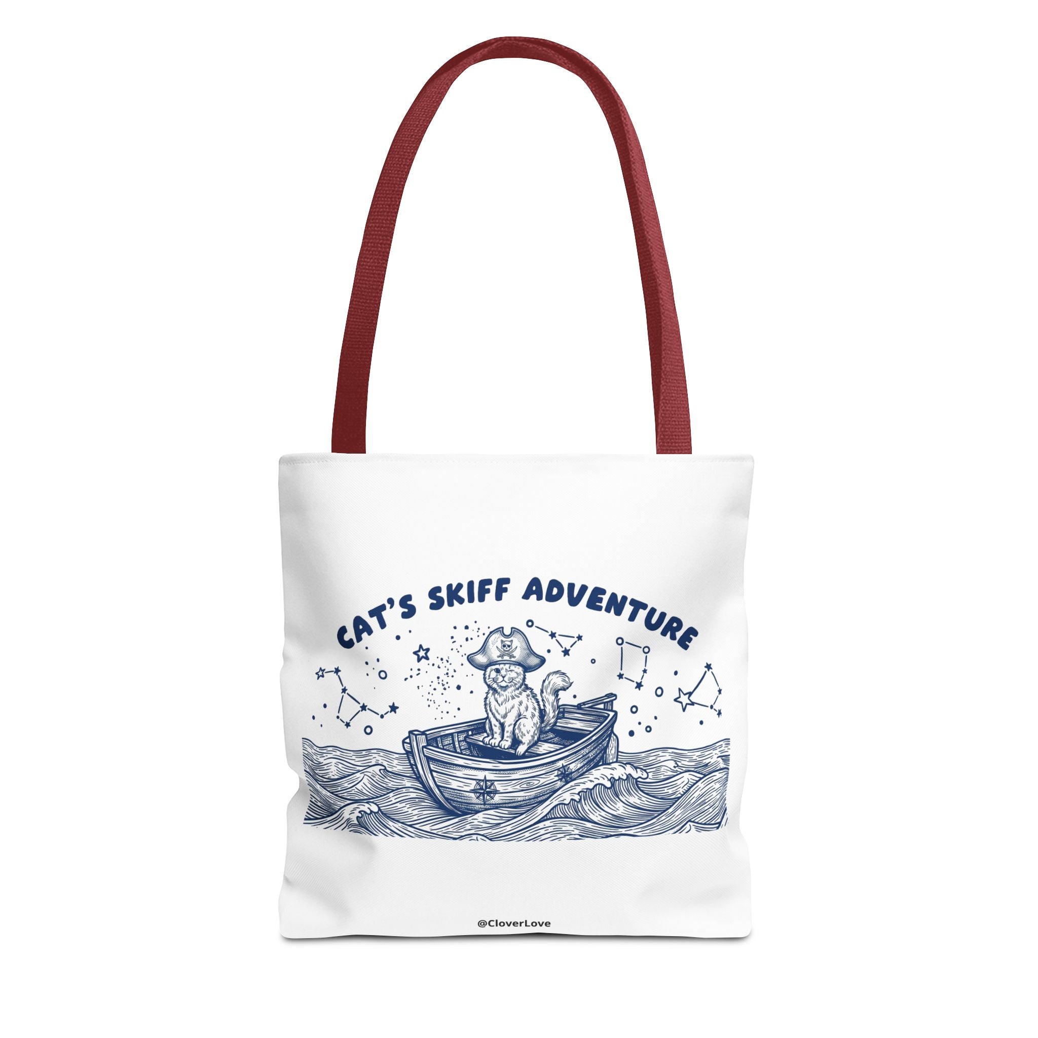 Cat's Skiff Adventure Tote Bag | Vintage Nautical Ocean Canvas Bag
