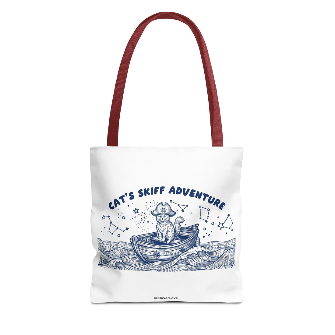 Cat's Skiff Adventure Tote Bag | Vintage Nautical Ocean Canvas Bag