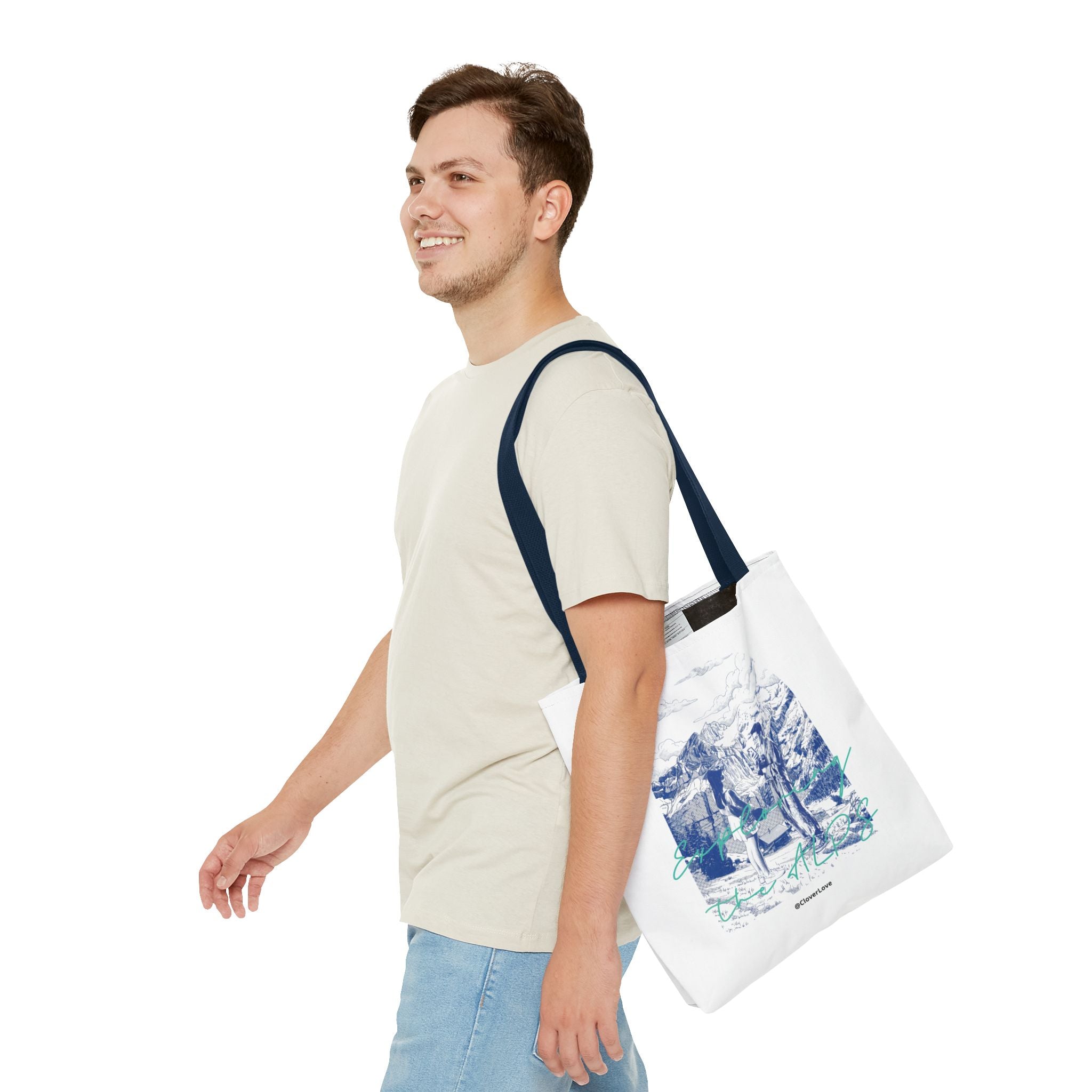 Travel Adventure Tote Bag | Vintage Mountain Explorer Canvas Bag