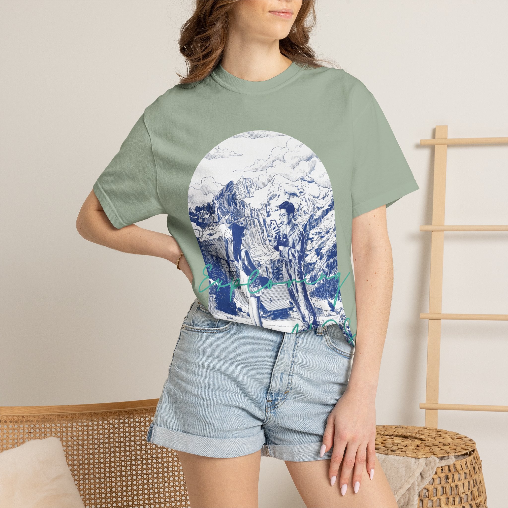 Custom Travel Landmark T-Shirt - Vintage Mountain Adventure Tee, Unique Travel Gift