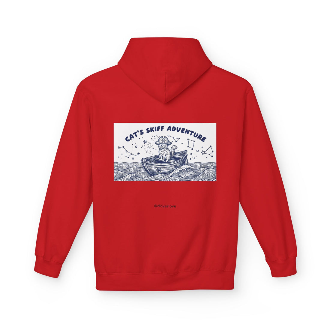 Katzen-Skiff-Abenteuer-Kapuzenpullover | Vintage Ozean Nautisch Grafik Sweatshirt