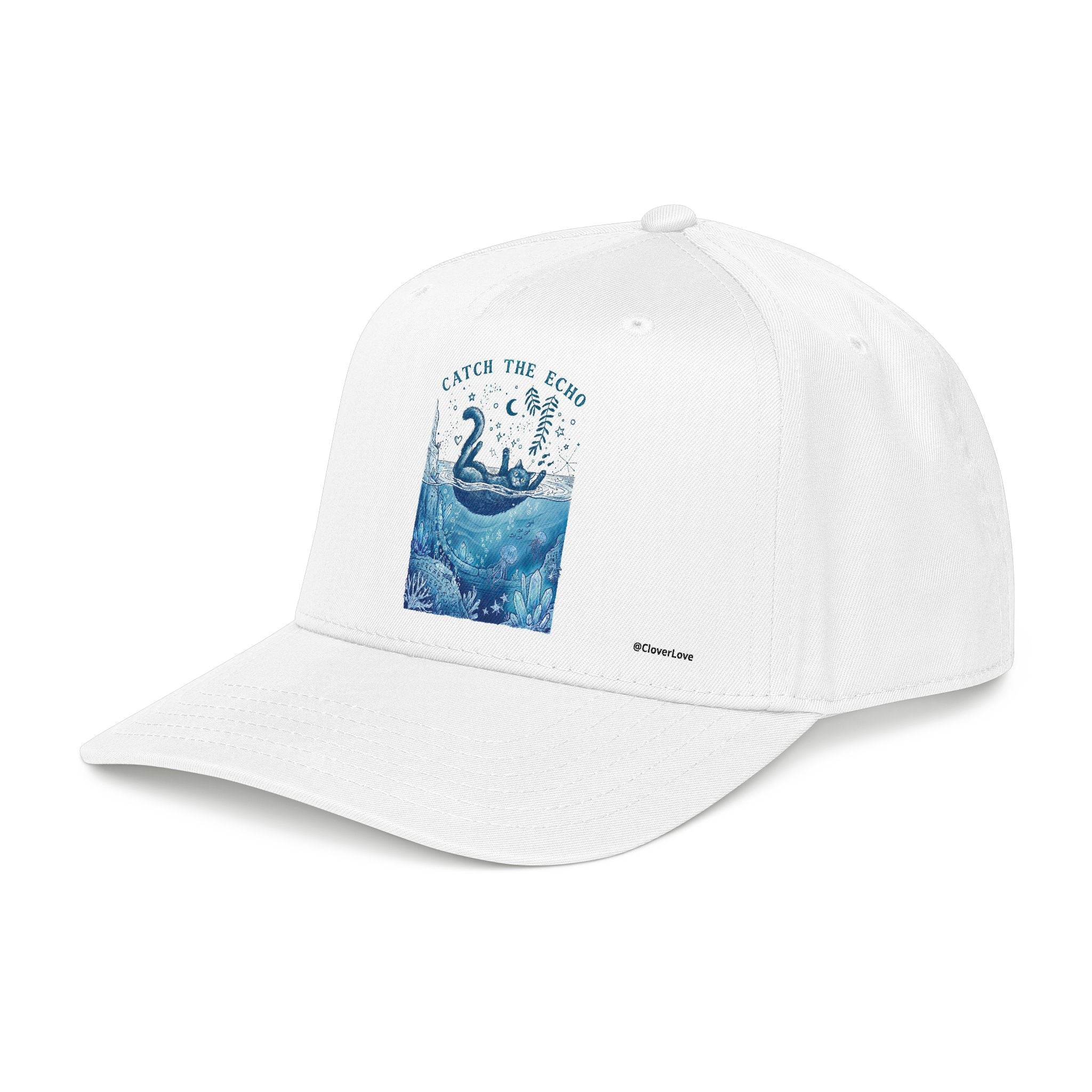 Ocean Cat Hat - Underwater Adventure Baseball Cap, Cute Cat Lover Gift, Marine Life Hat