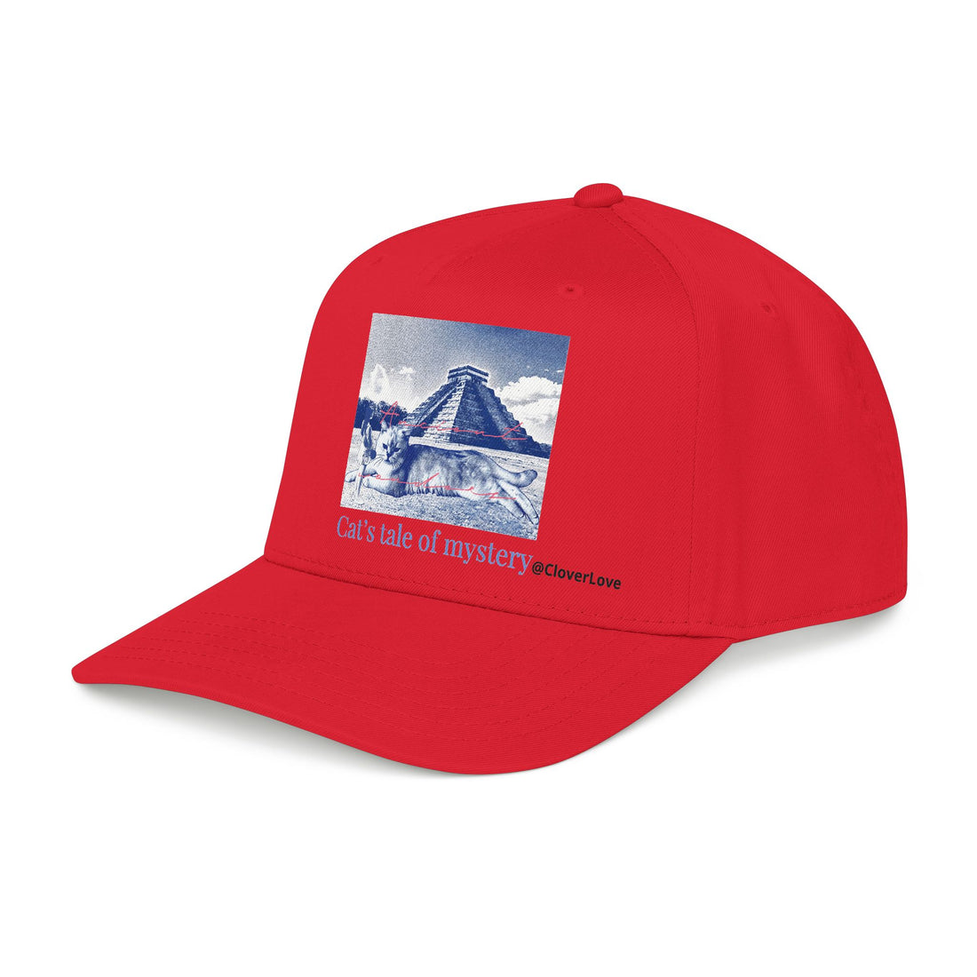 Mexico Travel Cat Hat - Chichen Itza Baseball Cap, Cat Lover Gift