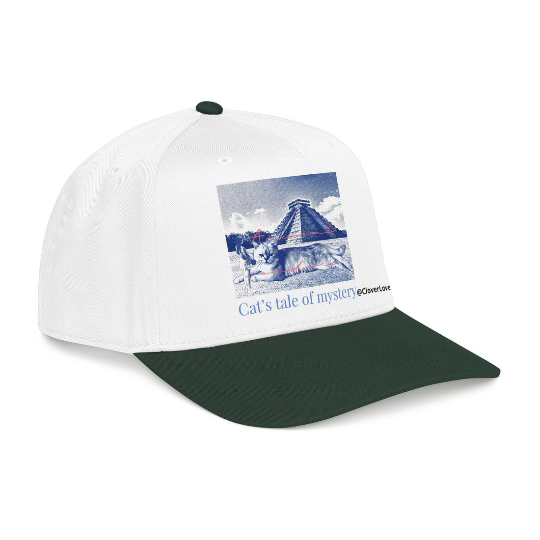 Mexico Travel Cat Hat - Chichen Itza Baseball Cap, Cat Lover Gift