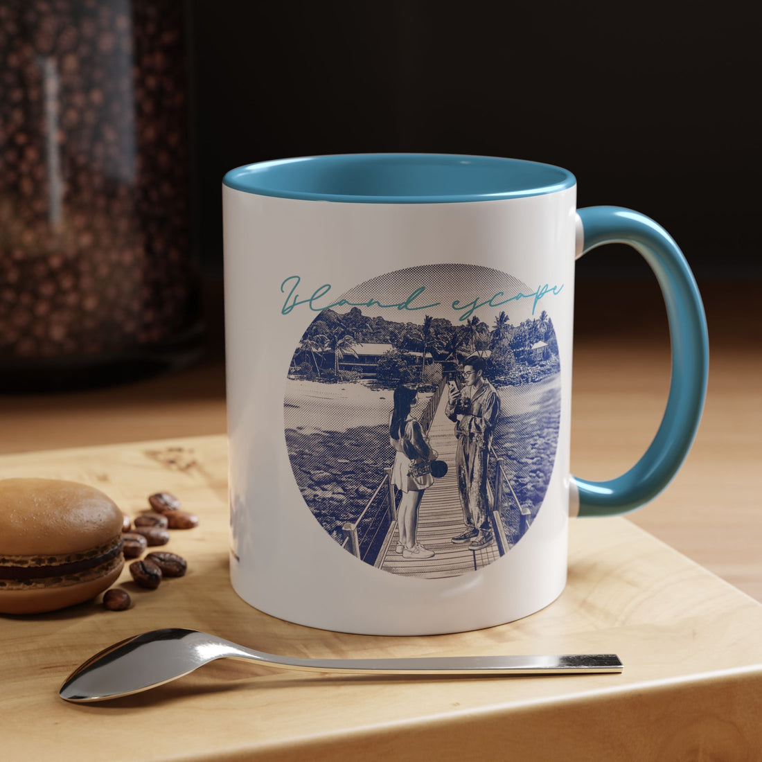 Island Escape Travel Mug - Tropical Beach Coffee Cup for Travelers