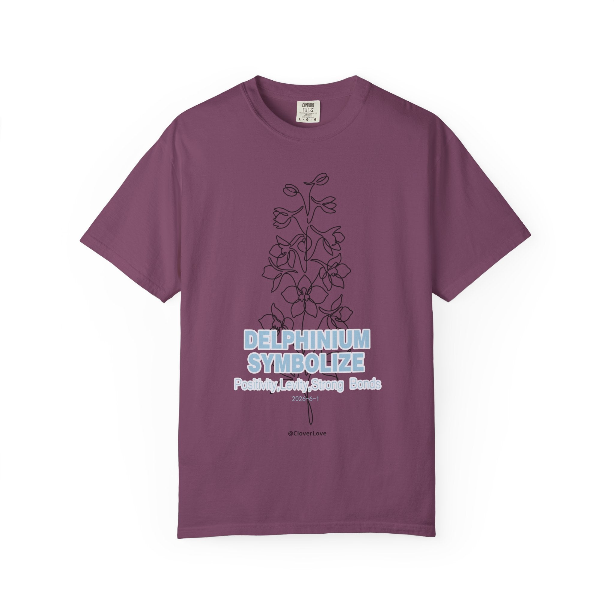 Delphinium Flower T-Shirt - Botanical Graphic Shirt for Flower Lovers