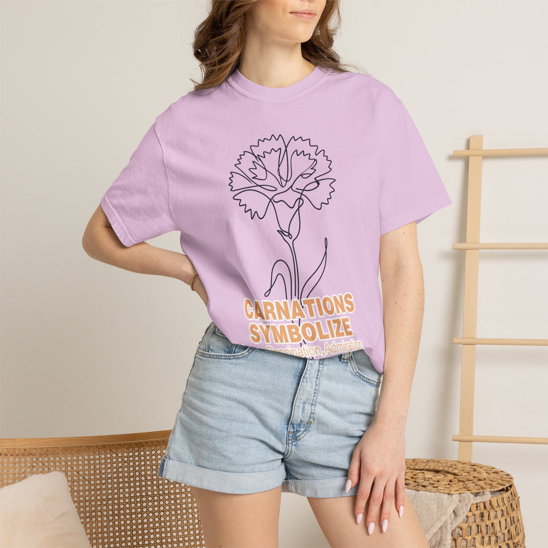 Carnation Flower T-Shirt - Birth Flower Shirt for Women, Flower Lover Gift