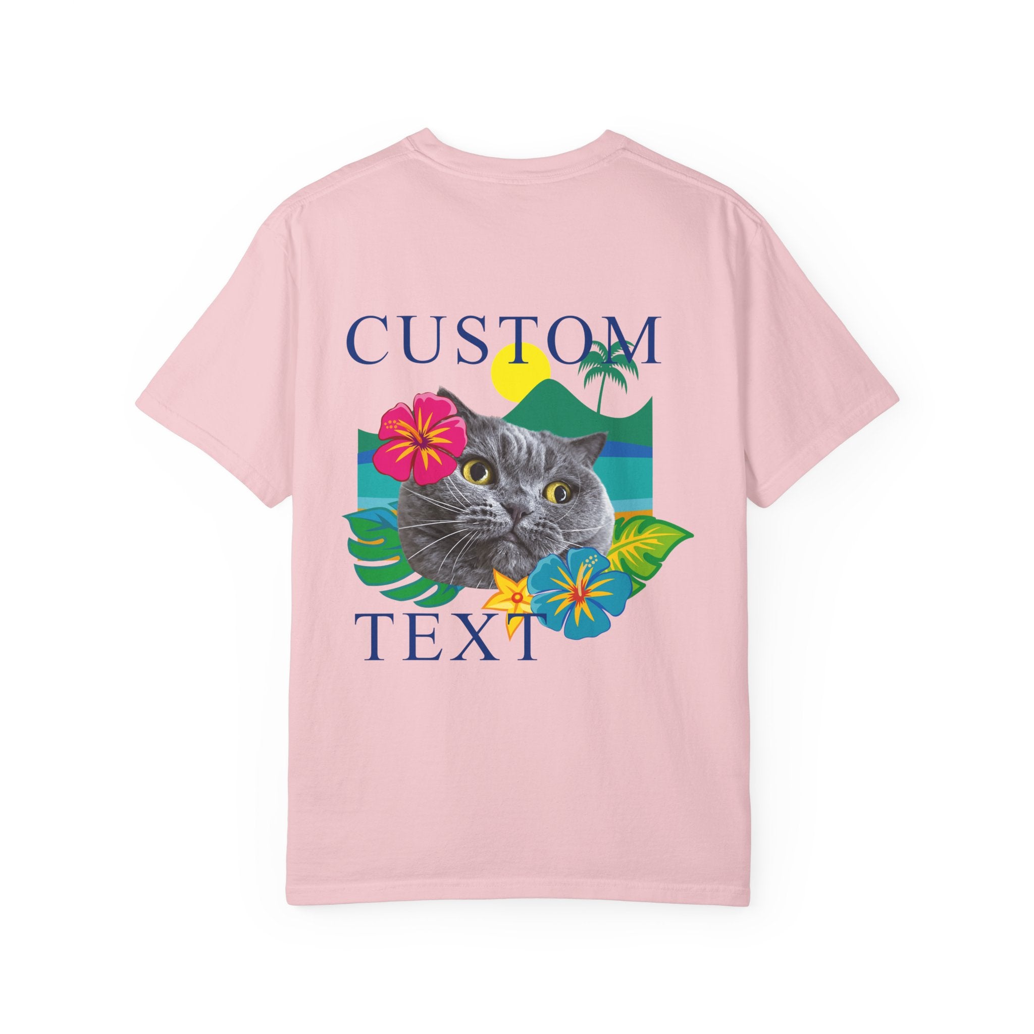 Custom Pet Summer T-Shirt -Tropical Vacation Style Pet Lover Gift