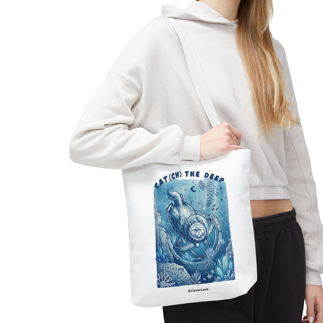 Cat Deep Sea Adventure Tote Bag | Vintage Ocean Explorer Canvas Bag