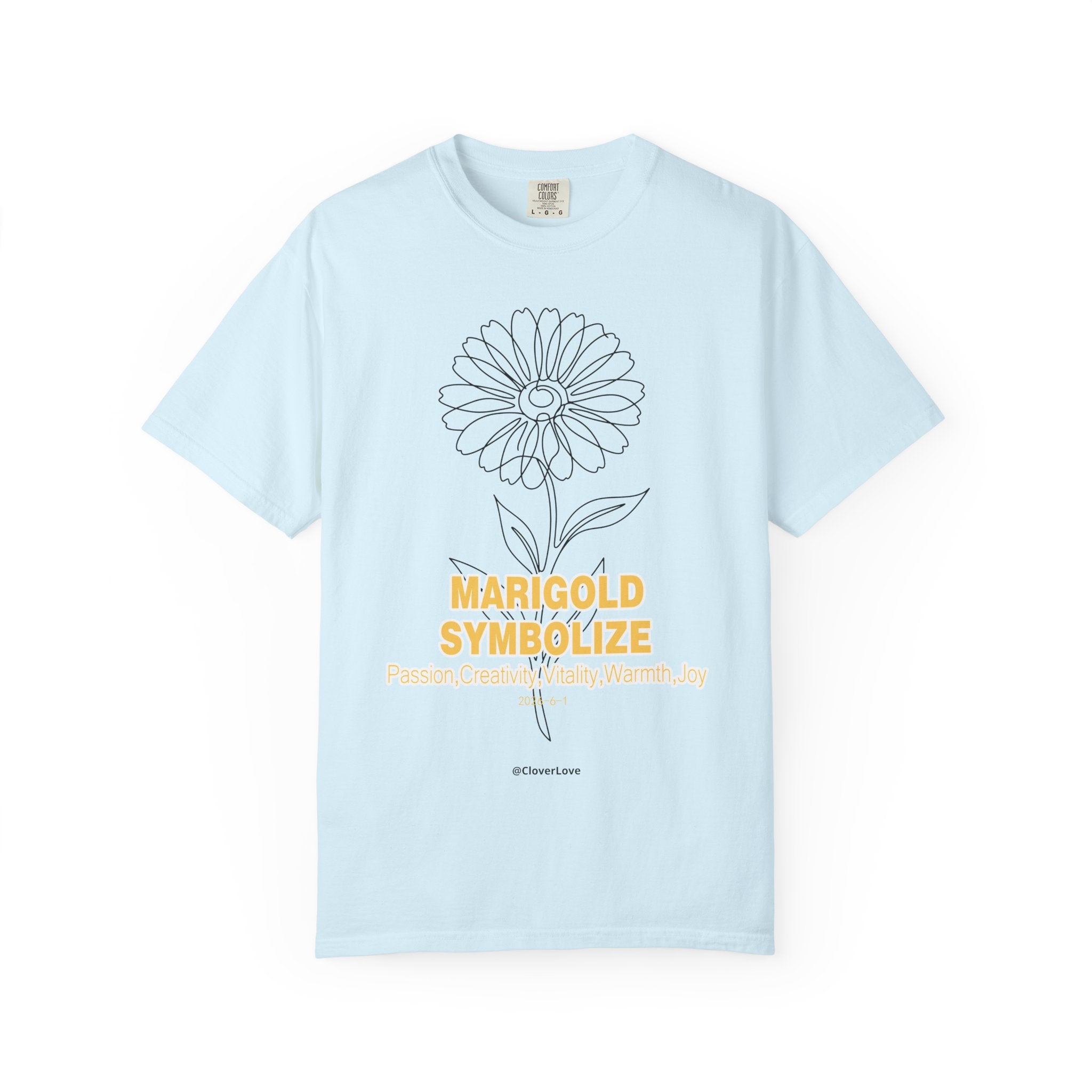 Marigold Flower T-Shirt - Botanical Graphic Shirt for Flower Lovers