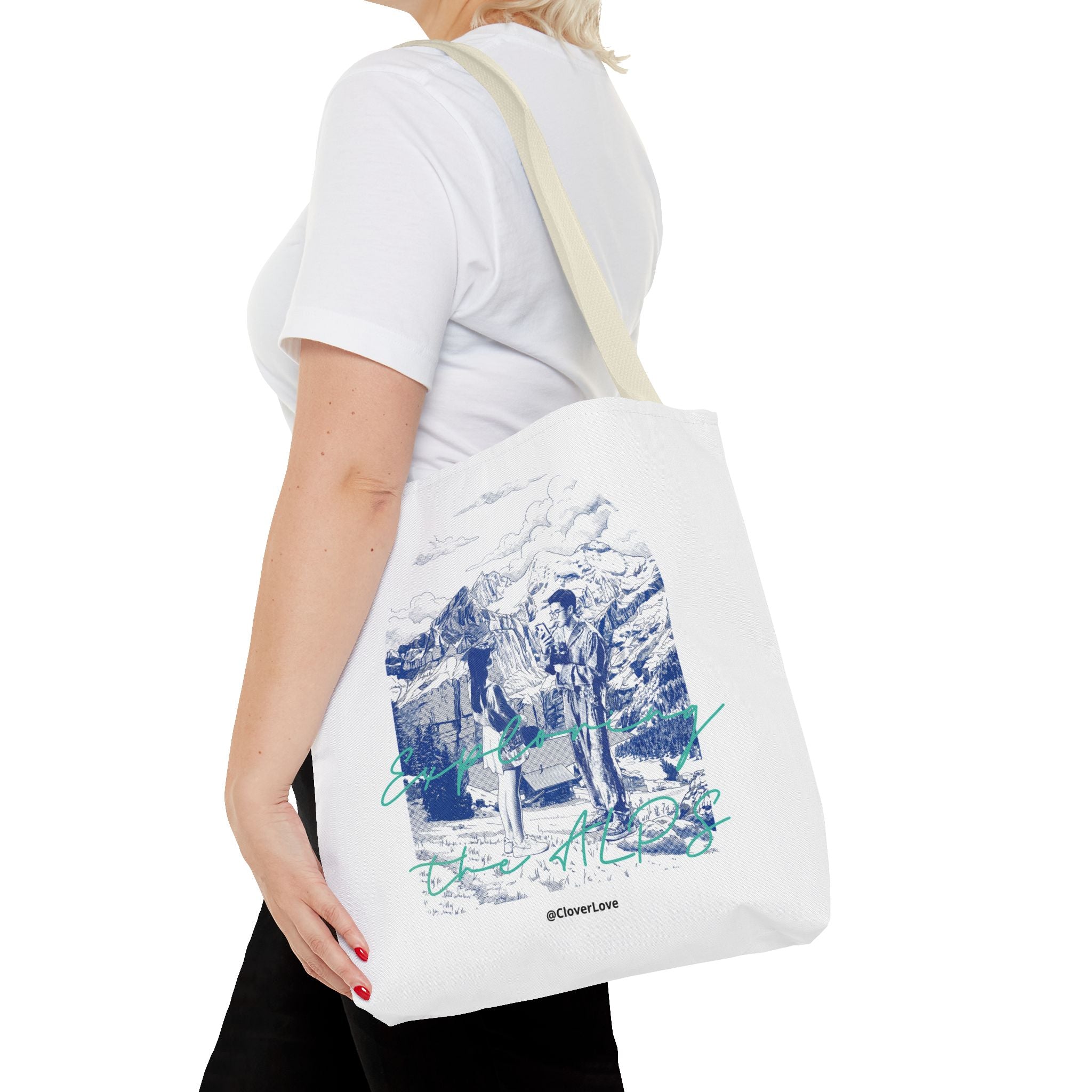 Travel Adventure Tote Bag | Vintage Mountain Explorer Canvas Bag